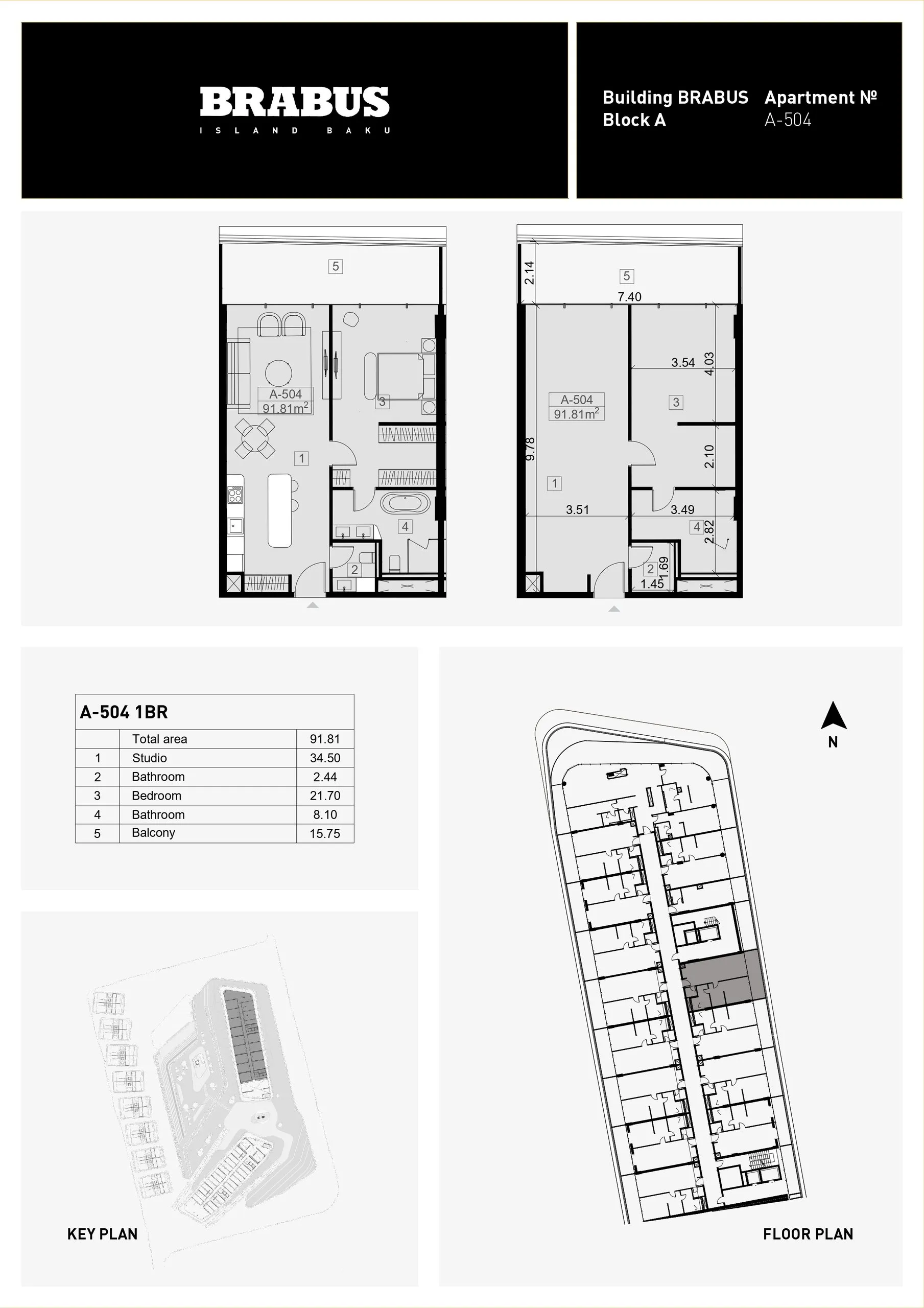 1 yatak odalı daire — Sea Breeze, Bakü, Abşeron — 3/4