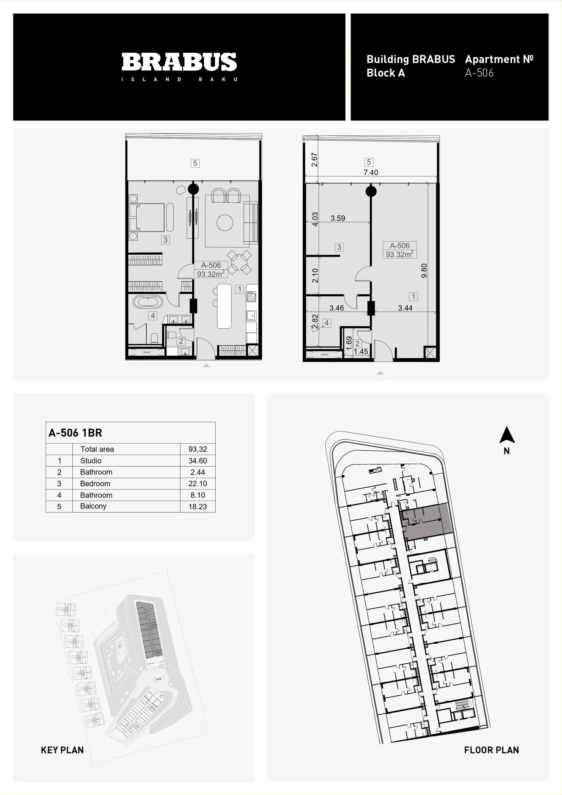 1 yatak odalı daire — Sea Breeze, Bakü, Abşeron — 3/4