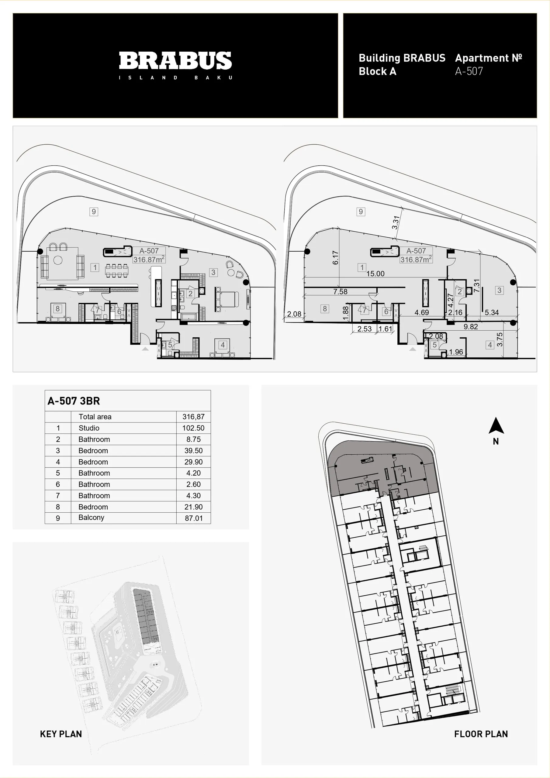 3 yatak odalı daire — Sea Breeze, Bakü, Abşeron — 3/4