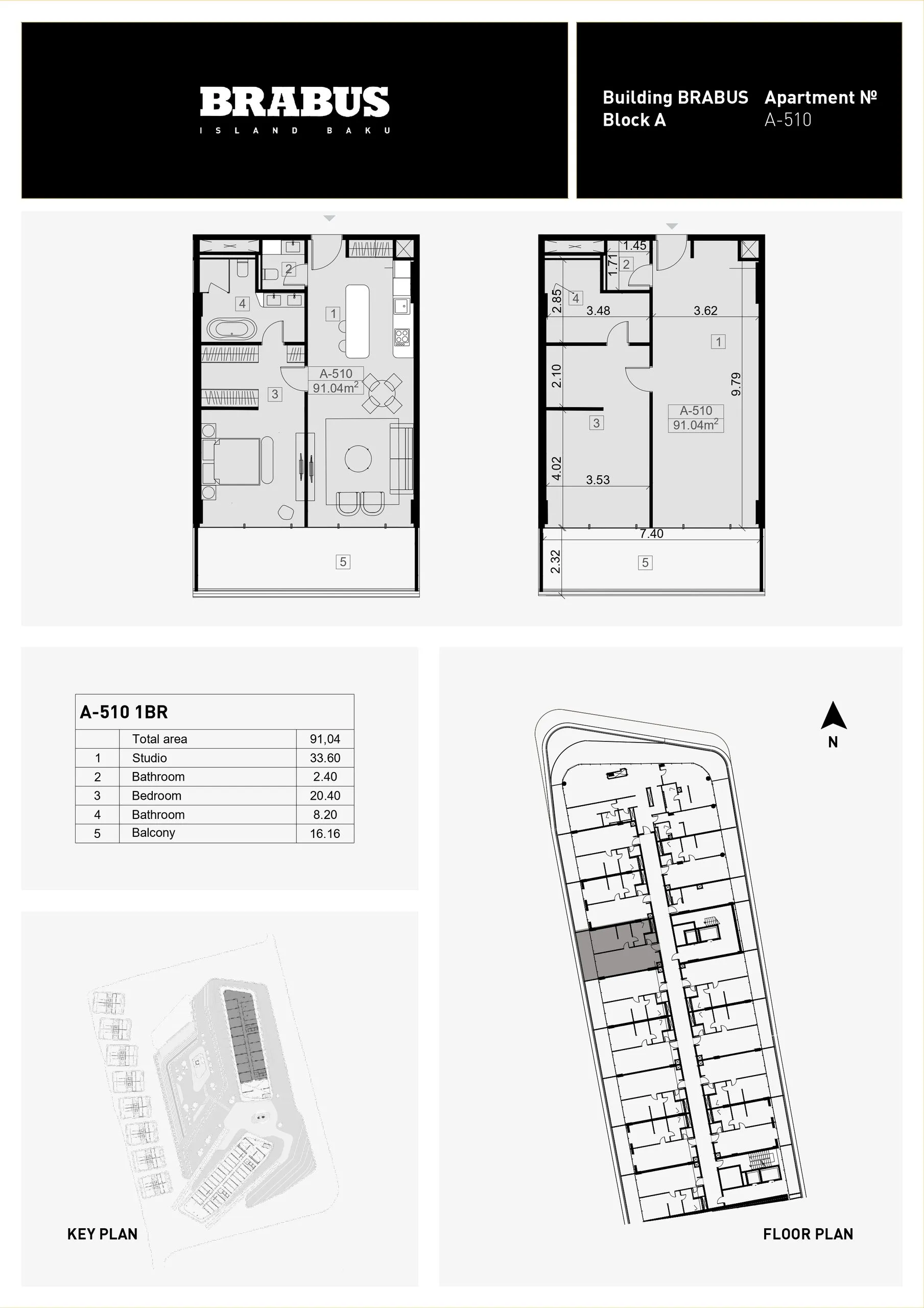 1 yatak odalı daire — Sea Breeze, Bakü, Abşeron — 3/4