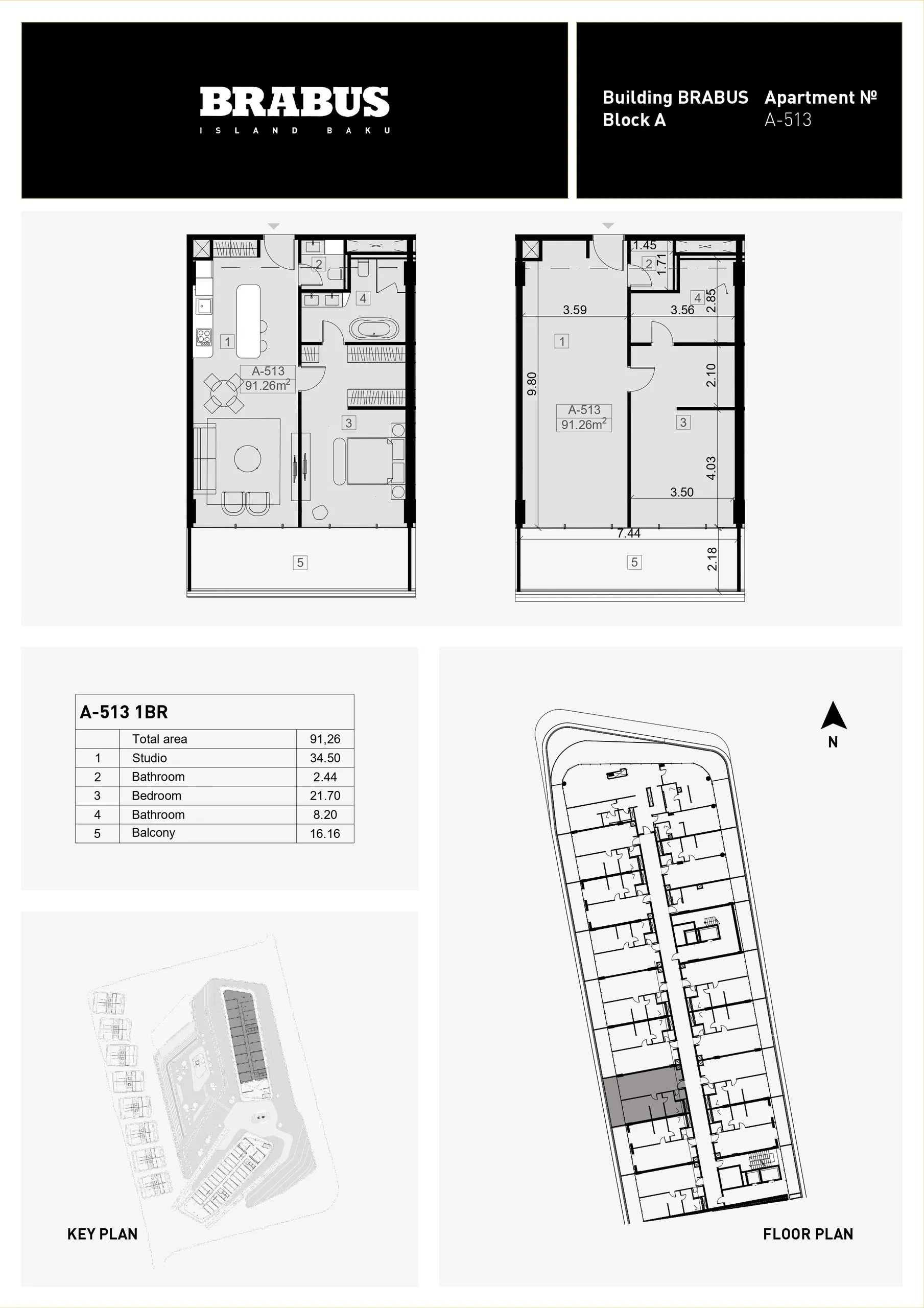 1 yatak odalı daire — Sea Breeze, Bakü, Abşeron — 3/4