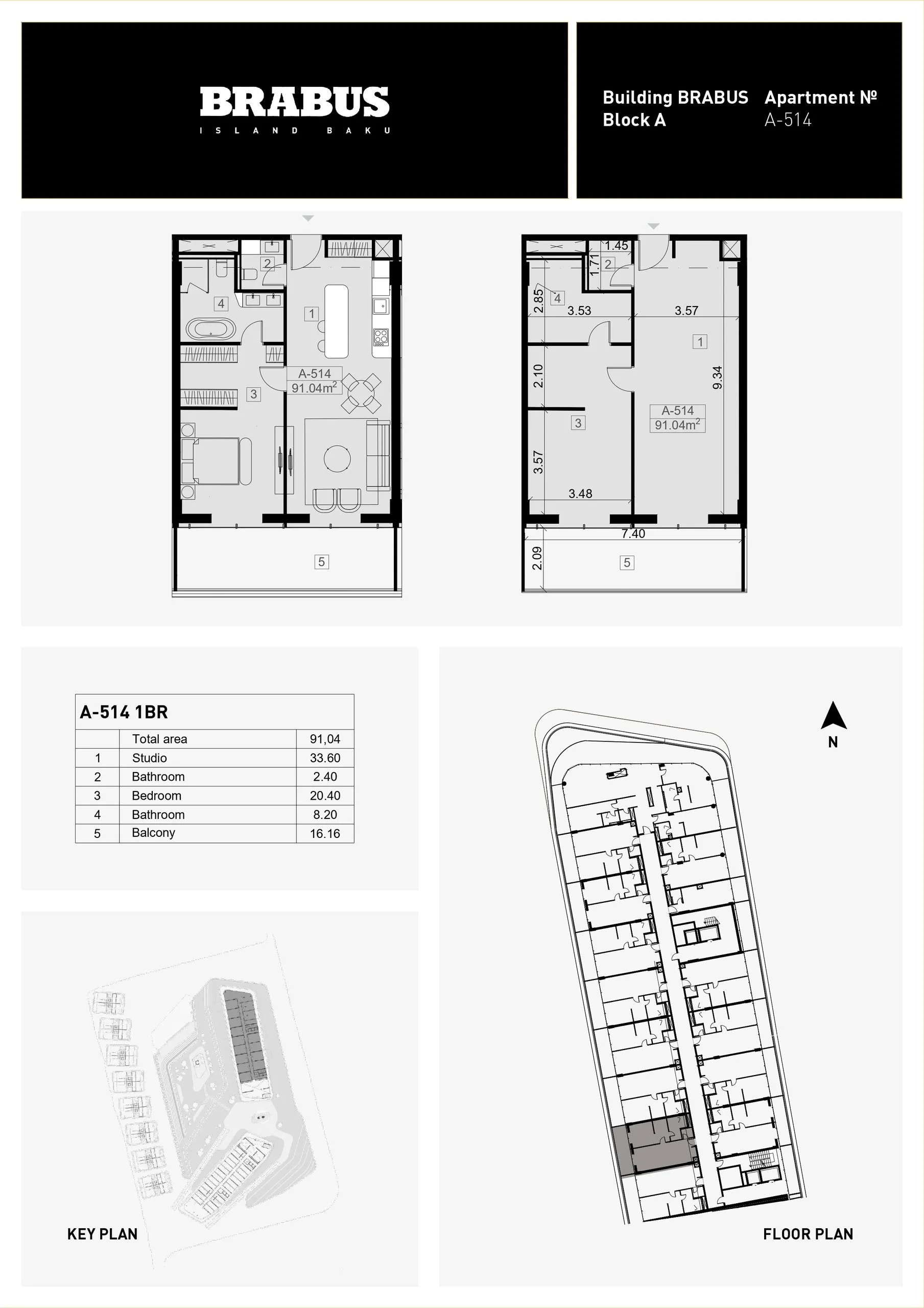 1 yatak odalı daire — Sea Breeze, Bakü, Abşeron — 3/4