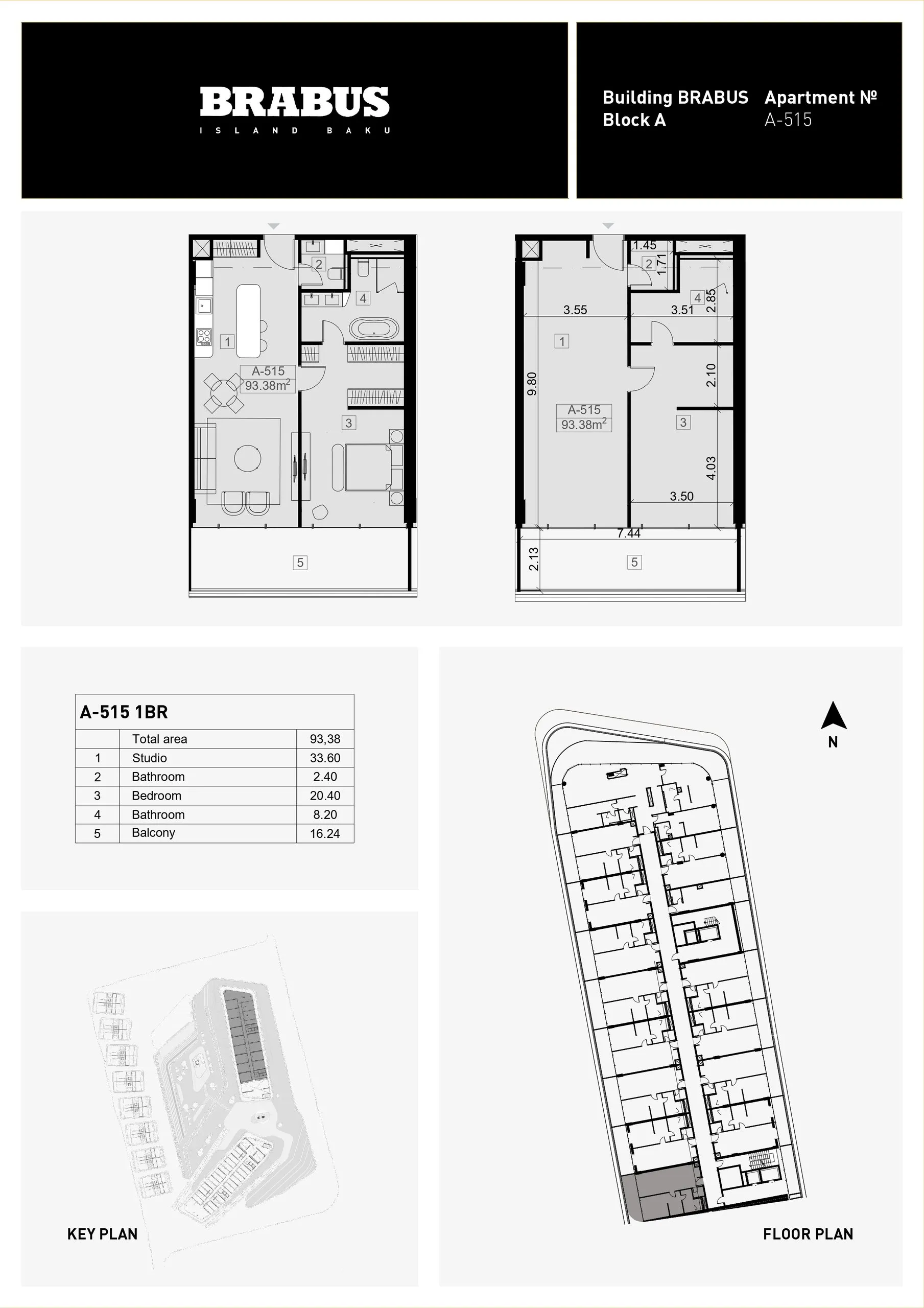 1 yatak odalı daire — Sea Breeze, Bakü, Abşeron — 3/4
