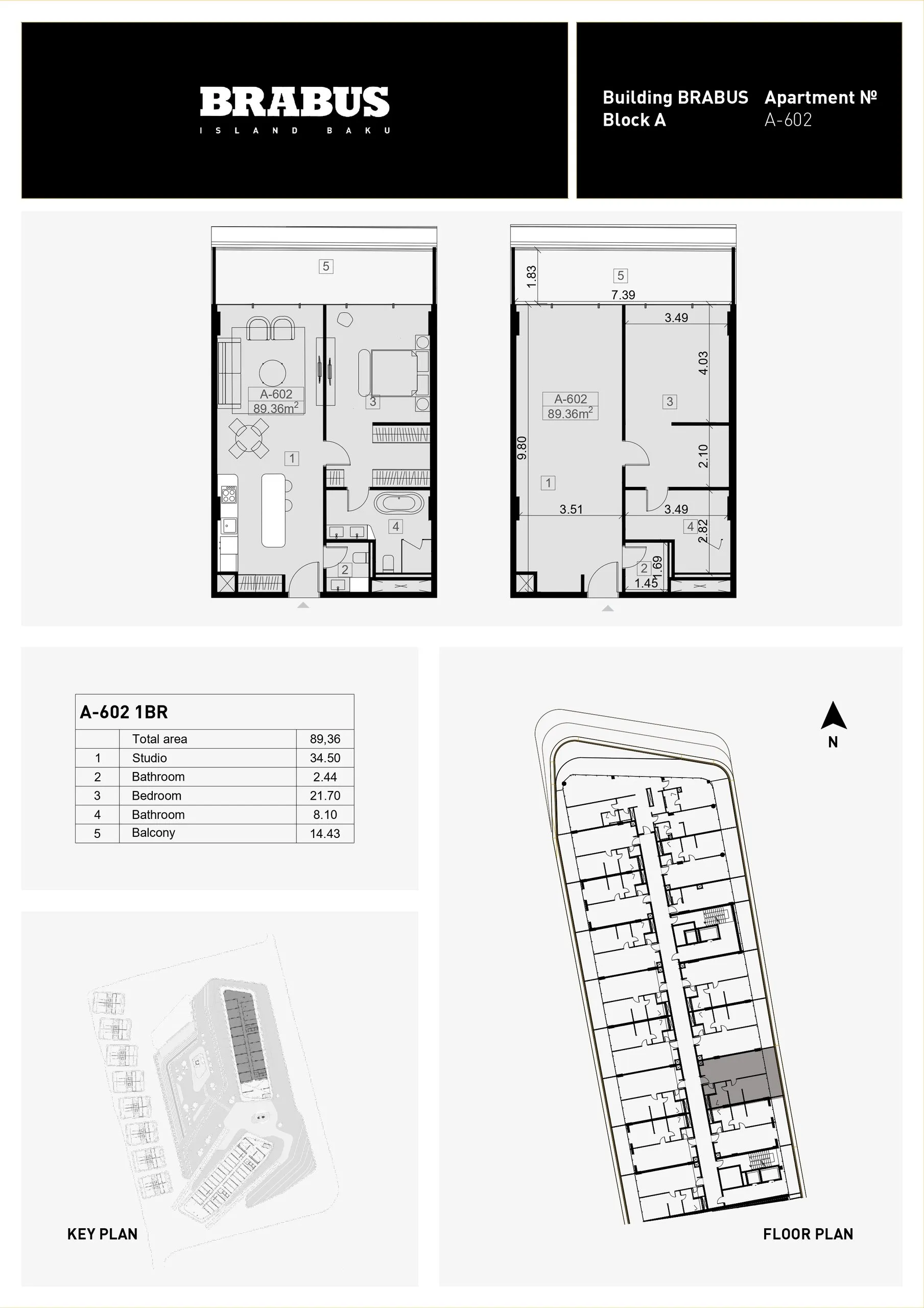 1 yatak odalı daire — Sea Breeze, Bakü, Abşeron — 3/4