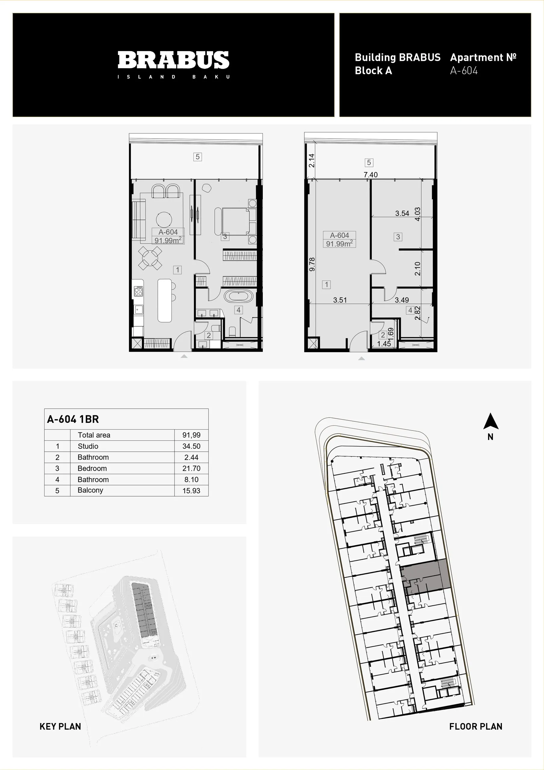 1 yatak odalı daire — Sea Breeze, Bakü, Abşeron — 3/4