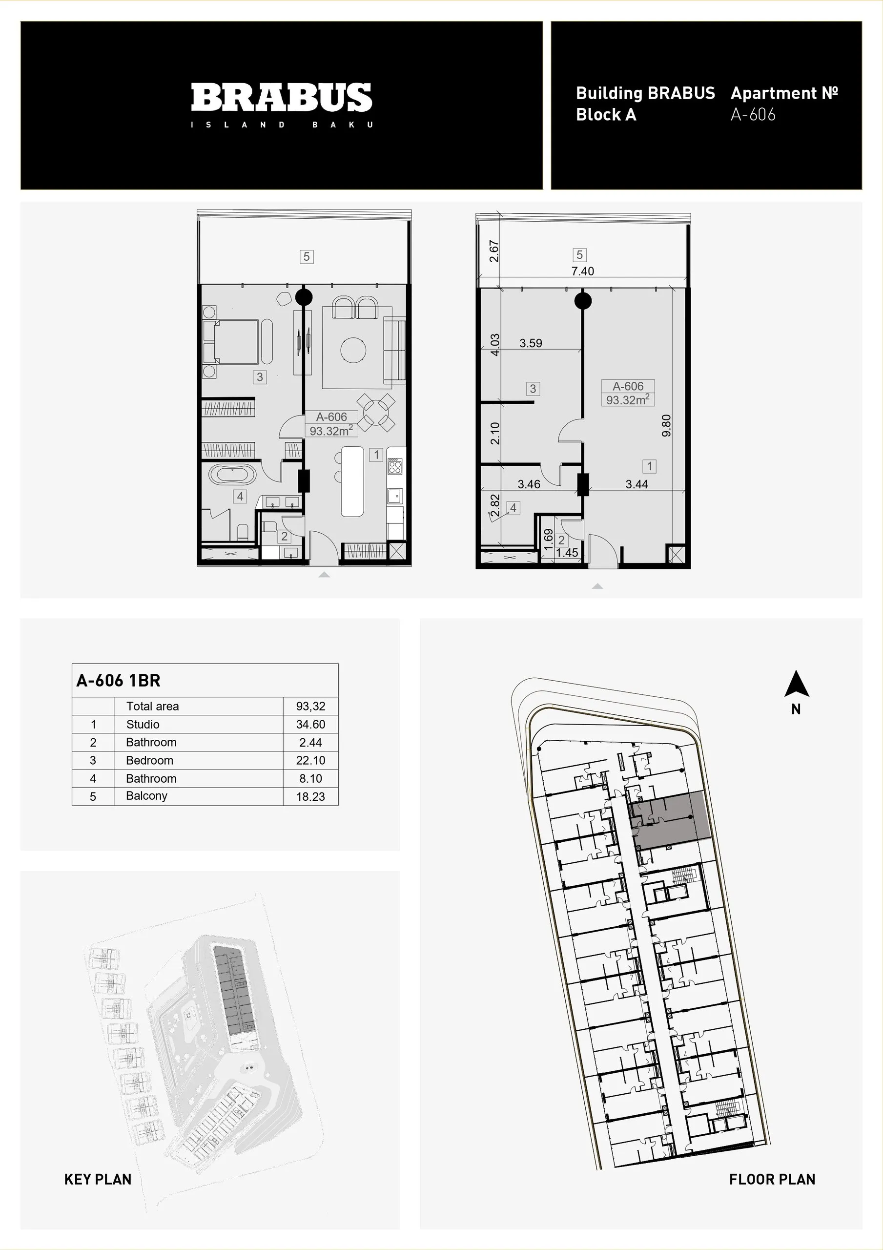 1 yatak odalı daire — Sea Breeze, Bakü, Abşeron — 3/4