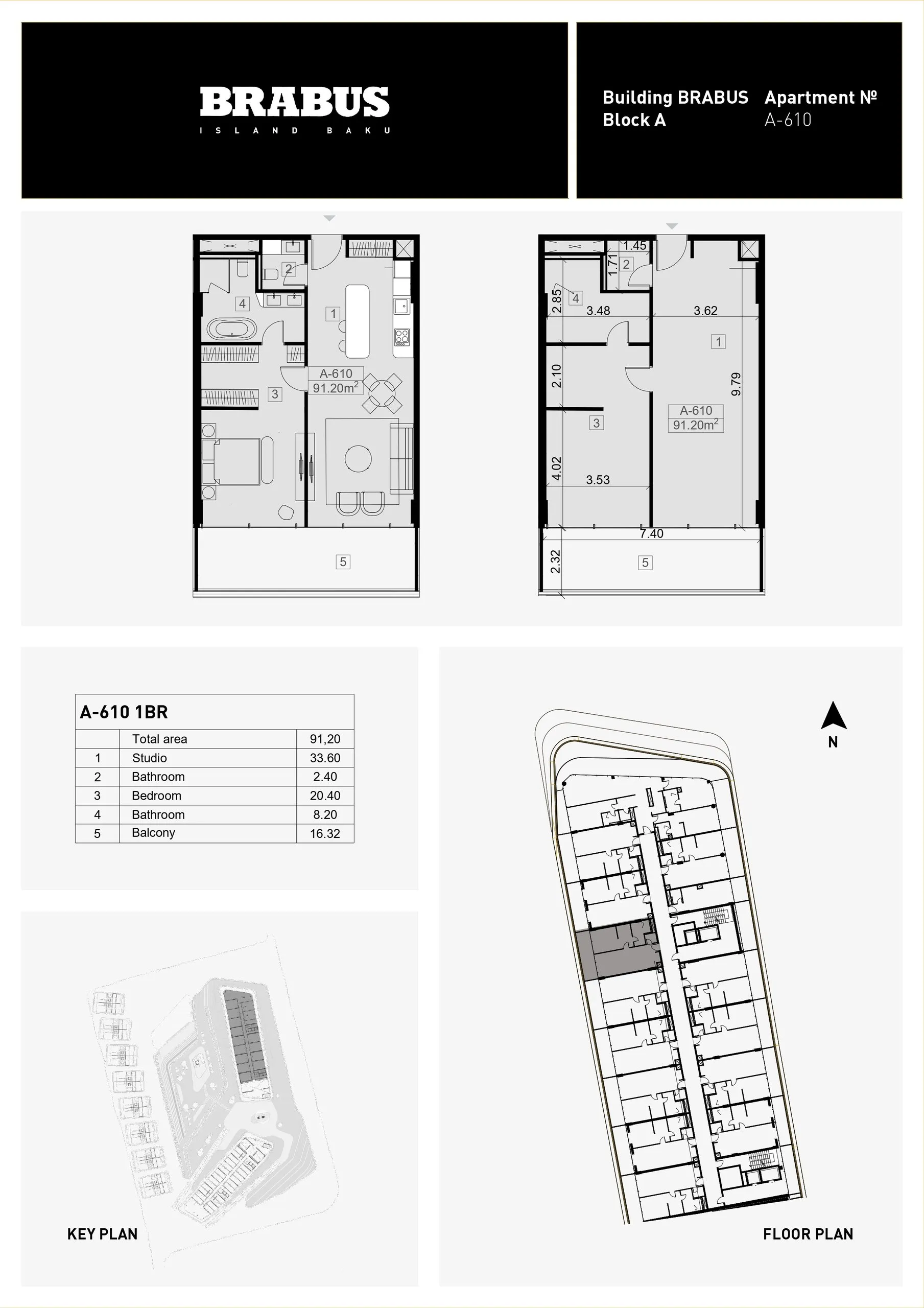 1 yatak odalı daire — Sea Breeze, Bakü, Abşeron — 3/4