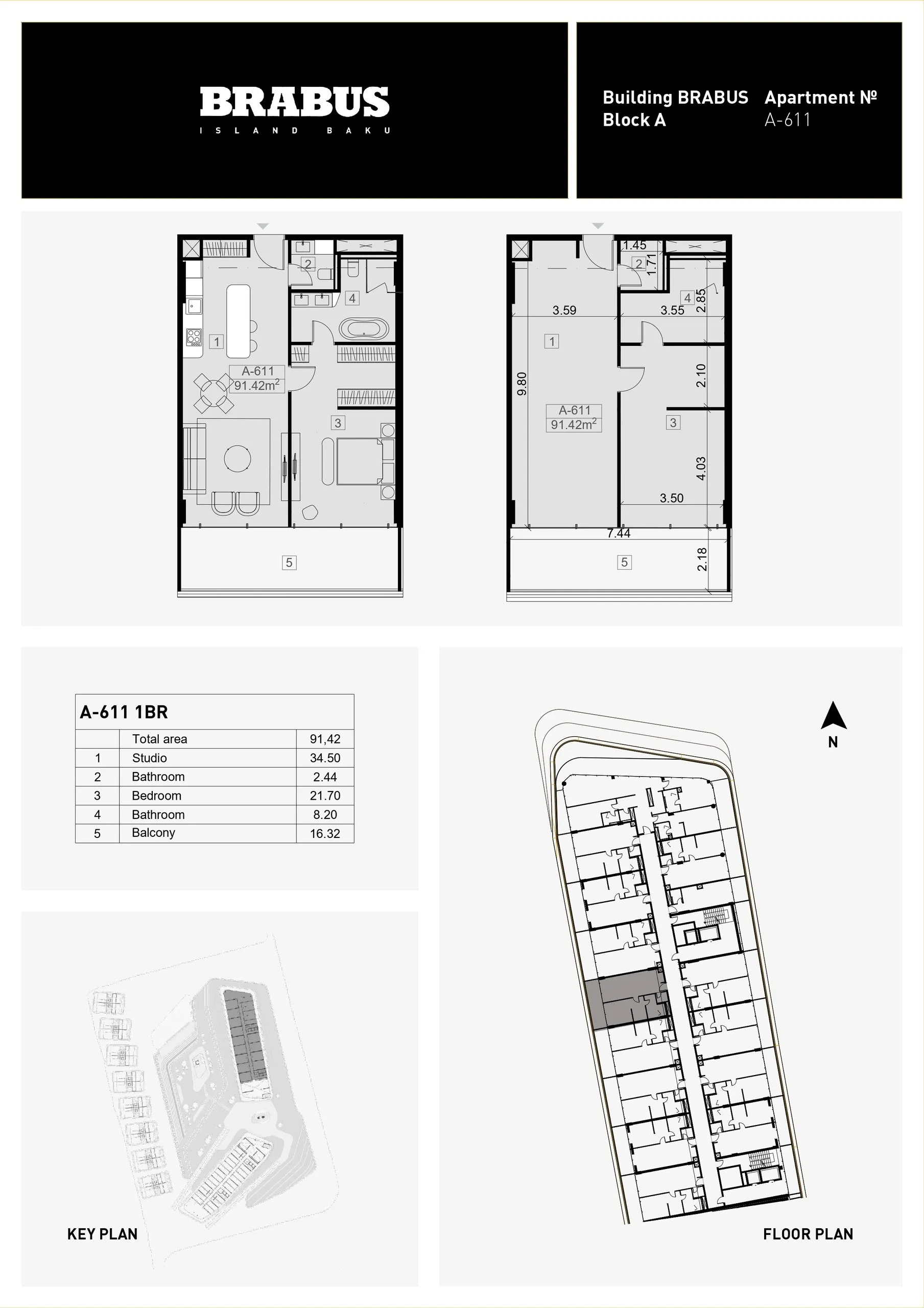 1 yatak odalı daire — Sea Breeze, Bakü, Abşeron — 3/4