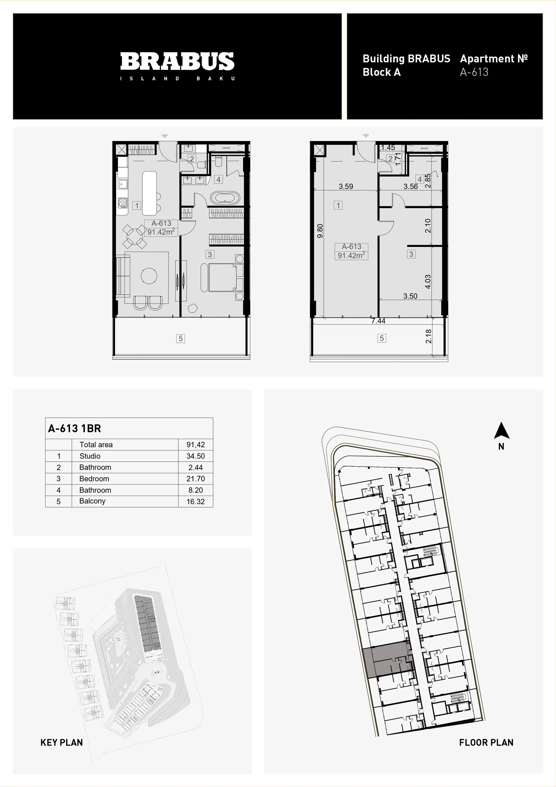 1 yatak odalı daire — Sea Breeze, Bakü, Abşeron — 3/4