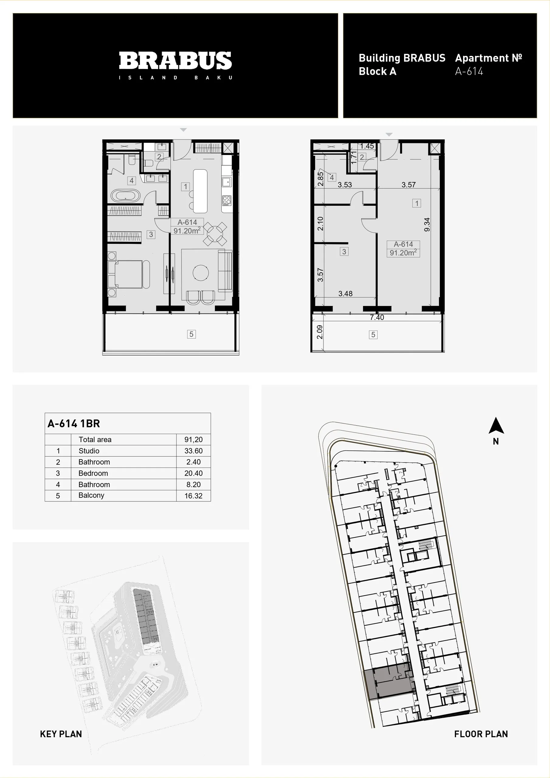 1 yatak odalı daire — Sea Breeze, Bakü, Abşeron — 3/4