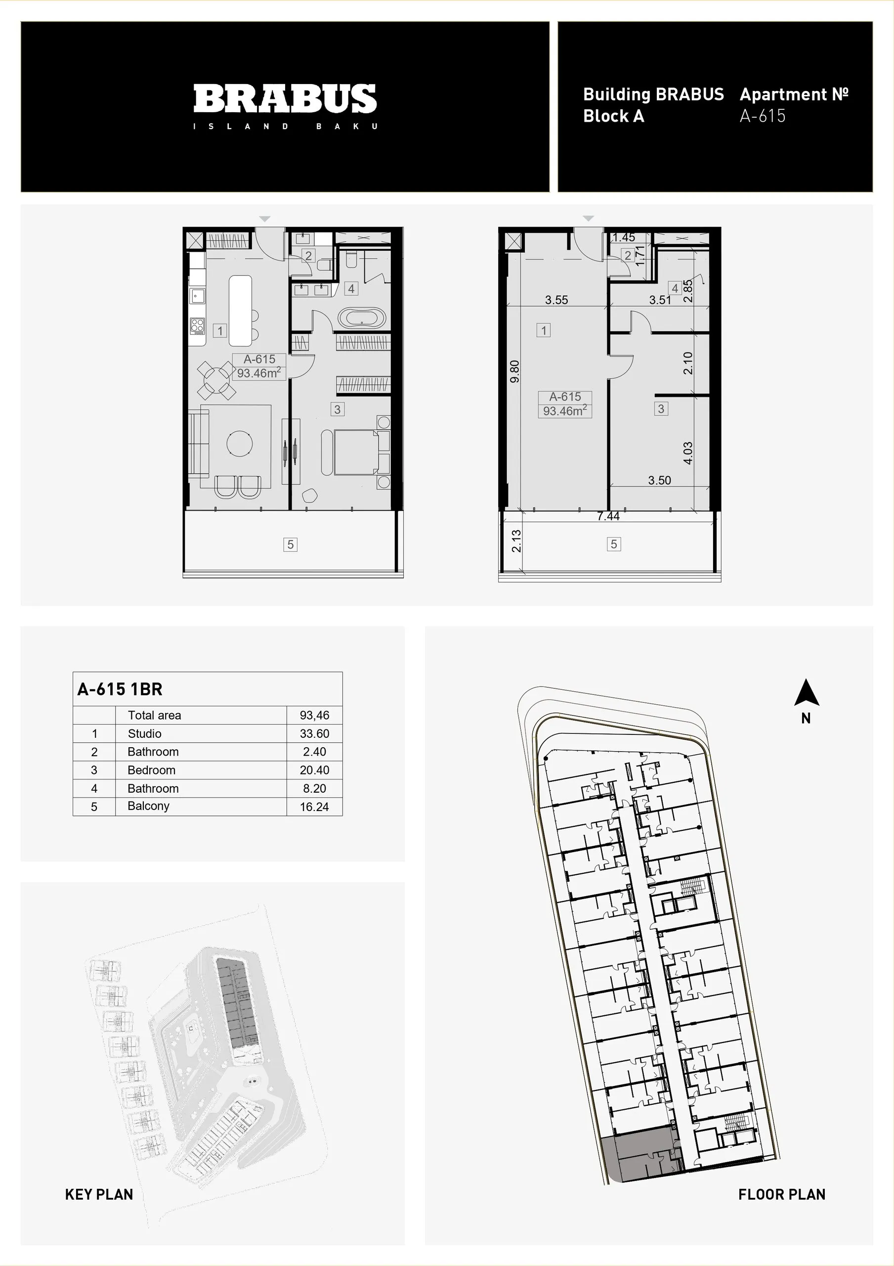 1 yatak odalı daire — Sea Breeze, Bakü, Abşeron — 3/4
