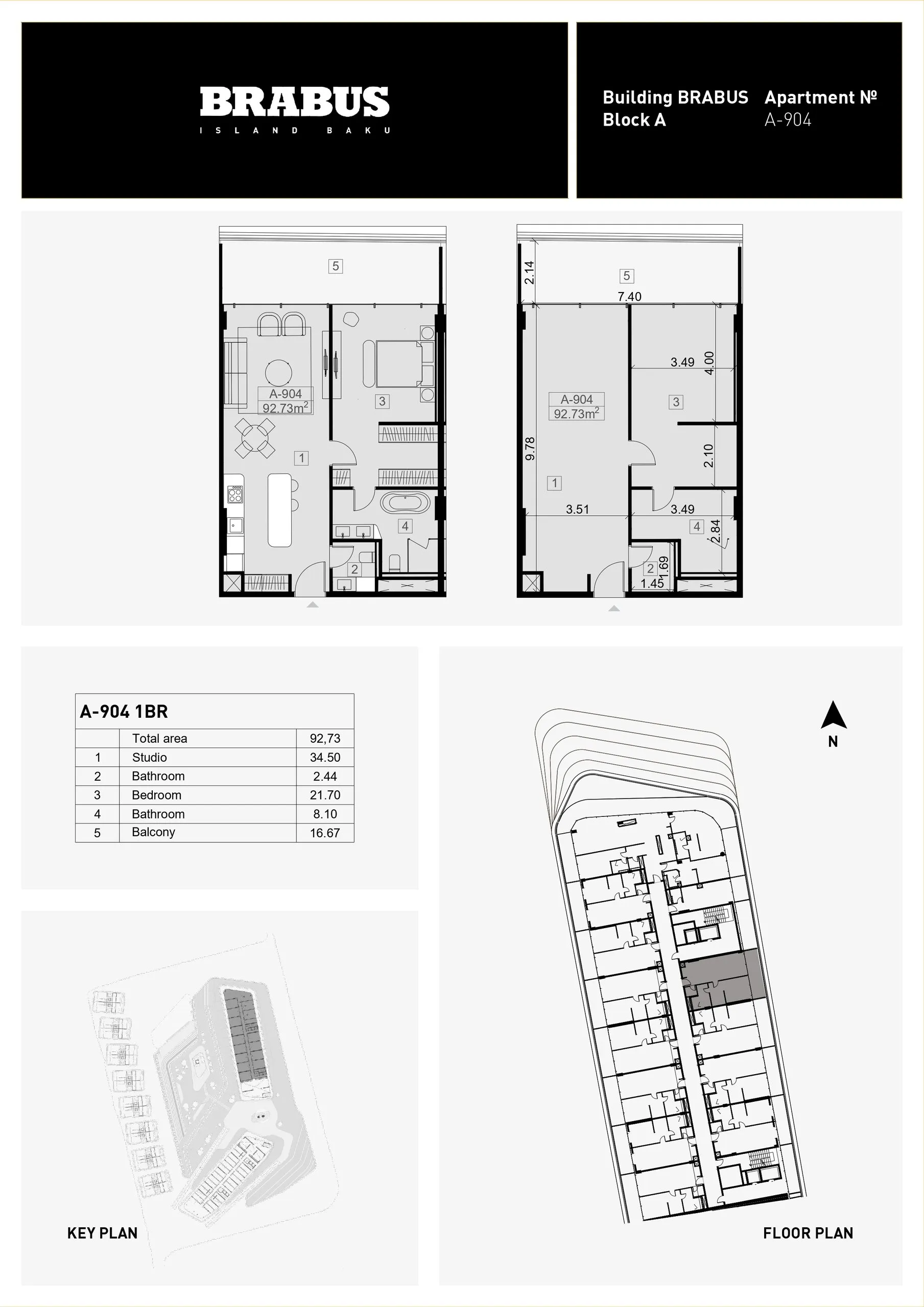 1 yatak odalı daire — Sea Breeze, Bakü, Abşeron — 3/4