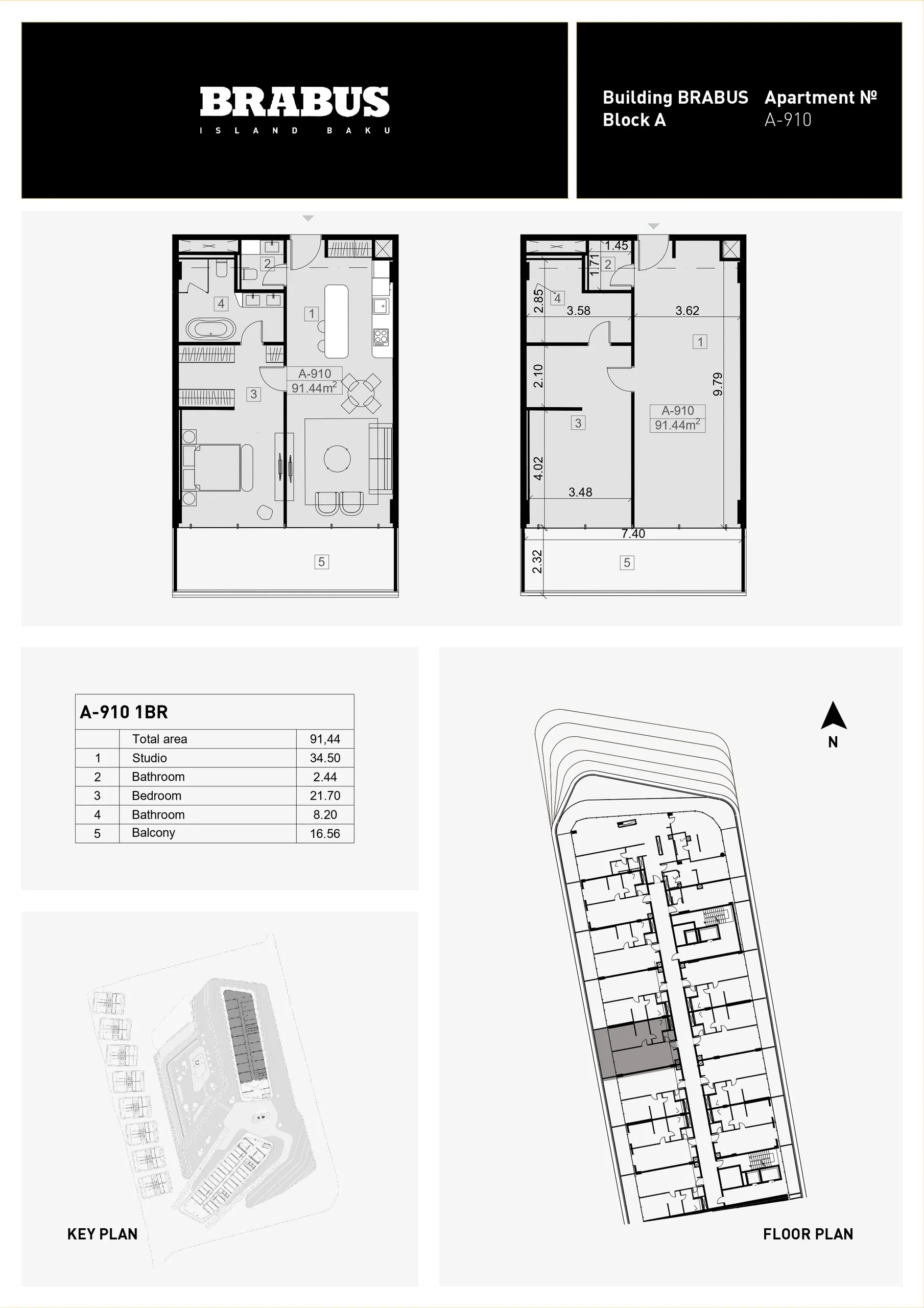 1 yatak odalı daire — Sea Breeze, Bakü, Abşeron — 3/4
