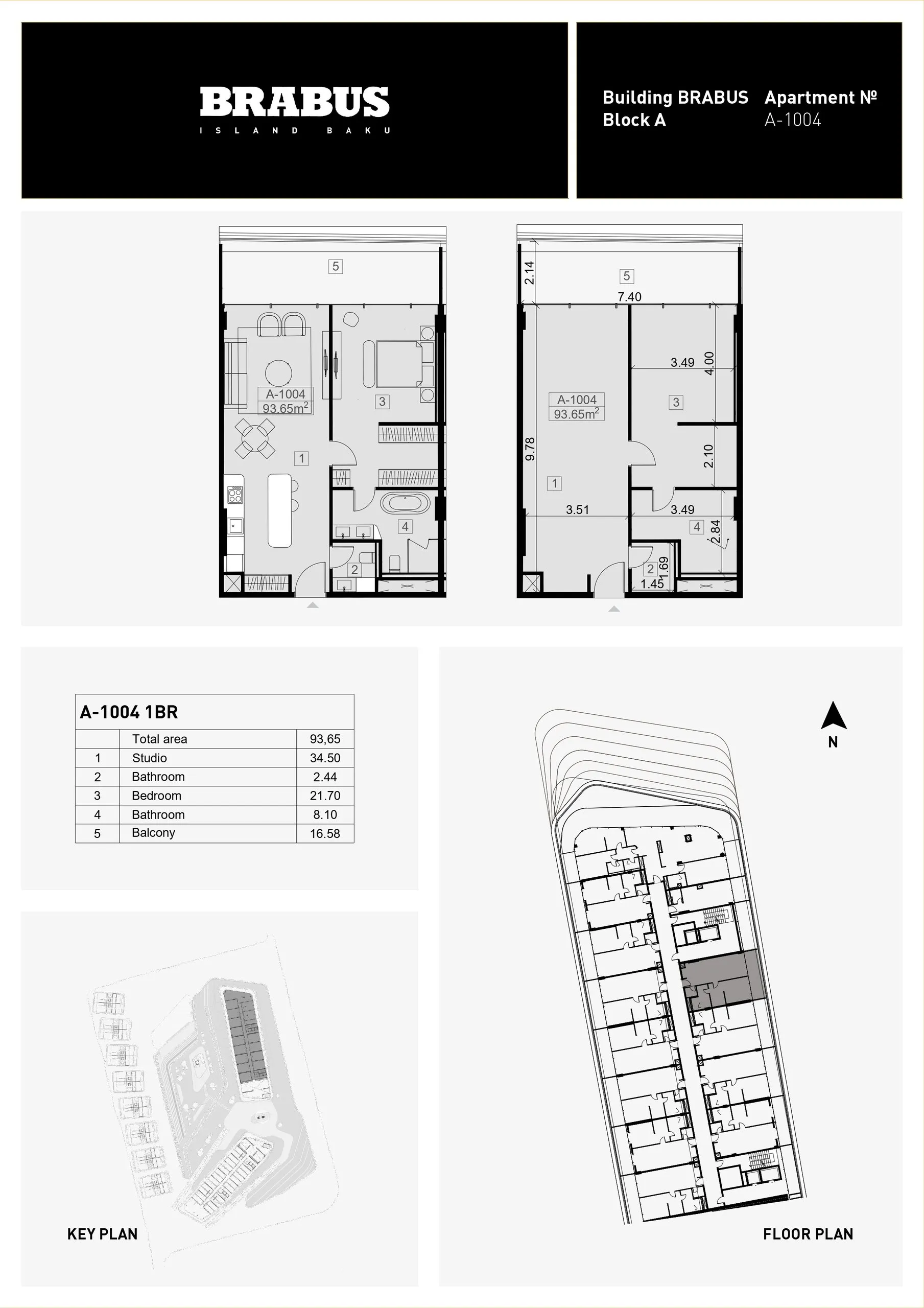 1 yatak odalı daire — Sea Breeze, Bakü, Abşeron — 3/4