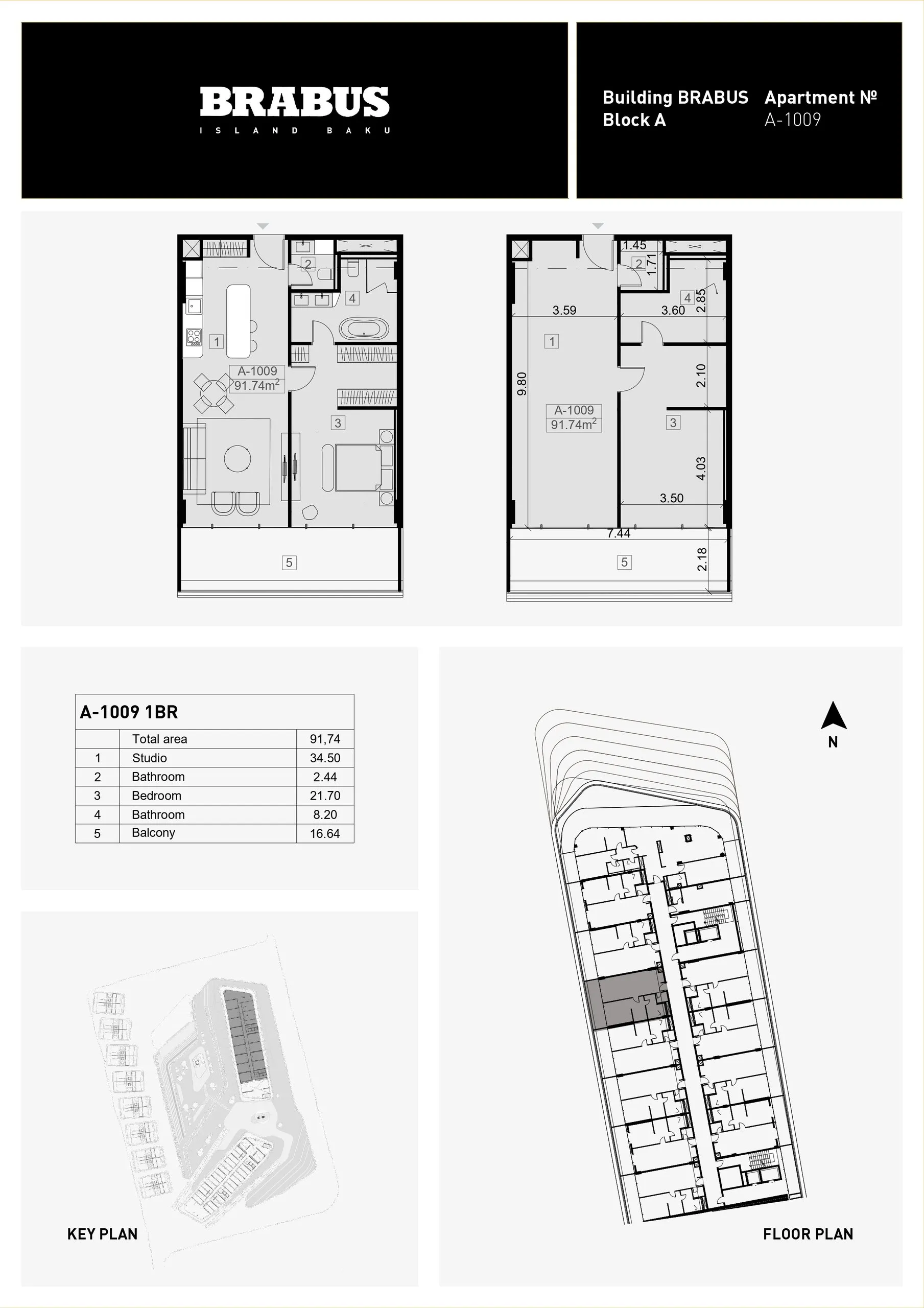 1 yatak odalı daire — Sea Breeze, Bakü, Abşeron — 3/4