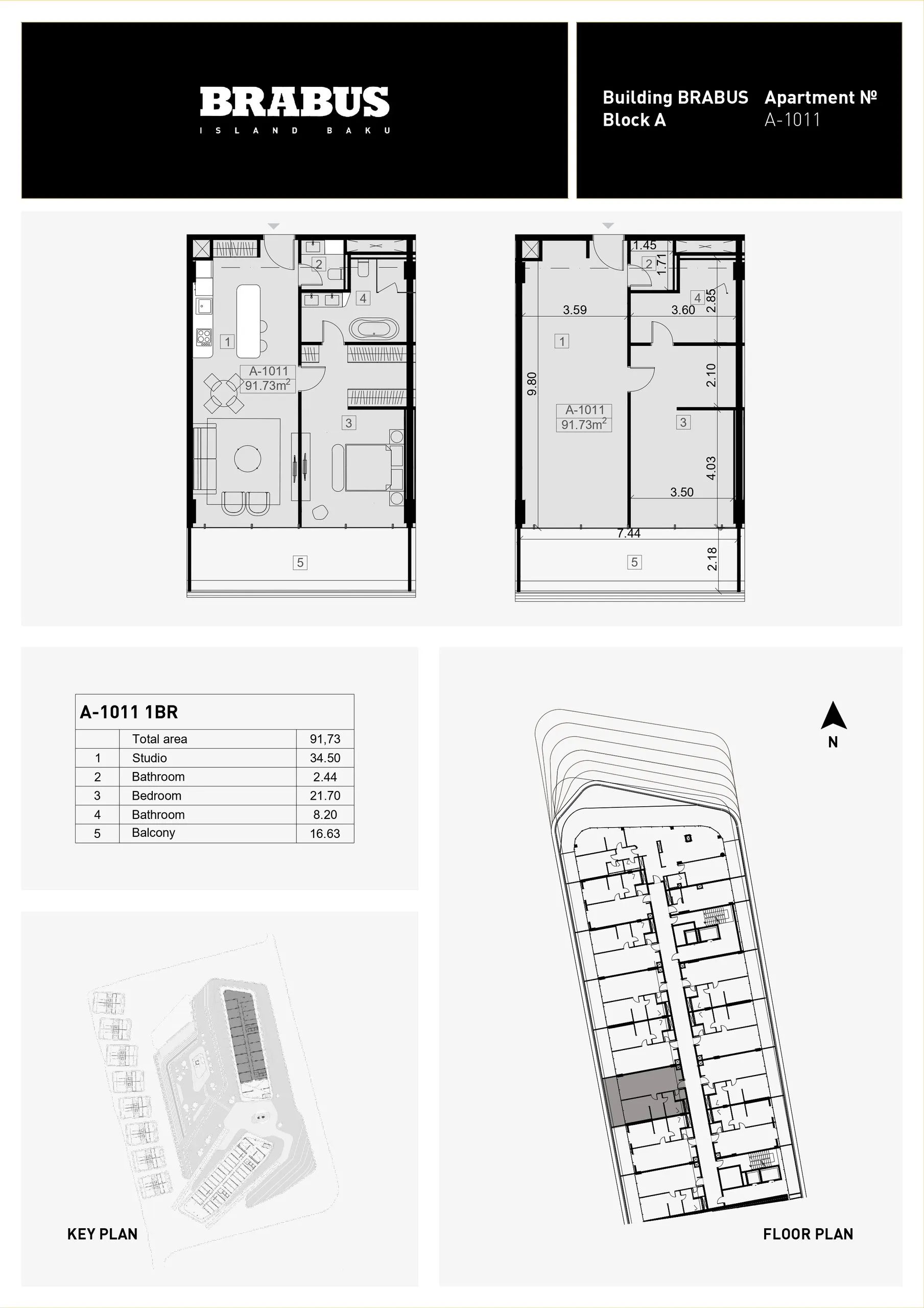 1 yatak odalı daire — Sea Breeze, Bakü, Abşeron — 3/4