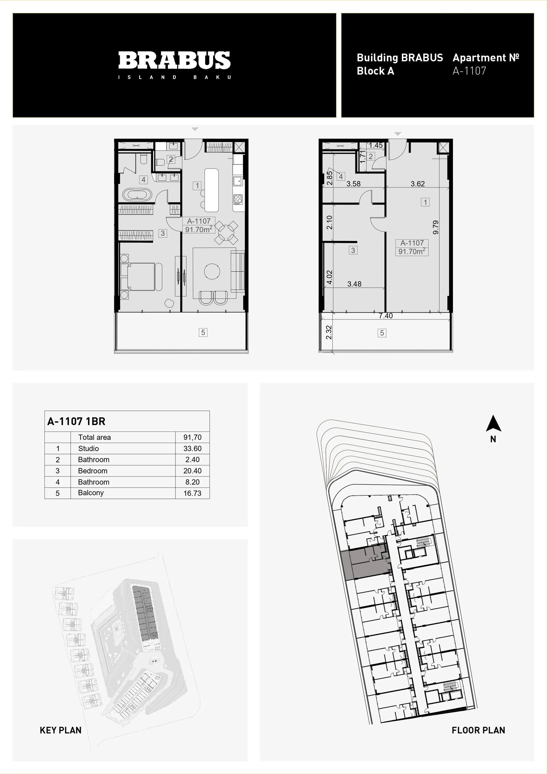 1 yatak odalı daire — Sea Breeze, Bakü, Abşeron — 3/4