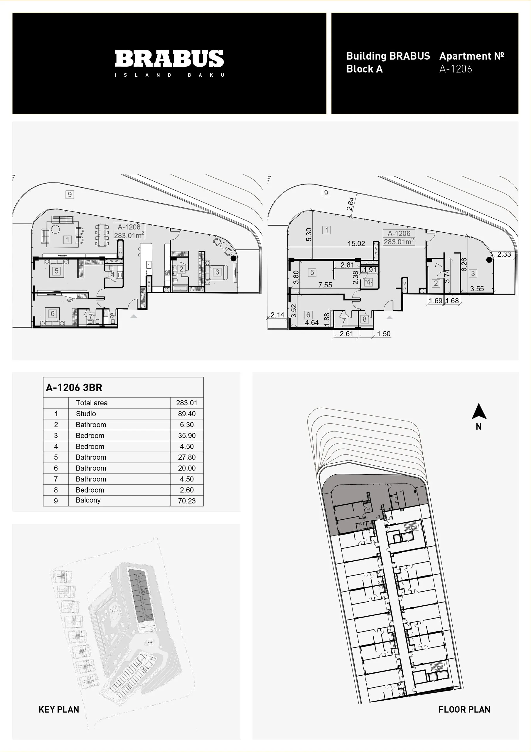 3 yatak odalı daire — Sea Breeze, Bakü, Abşeron — 3/4
