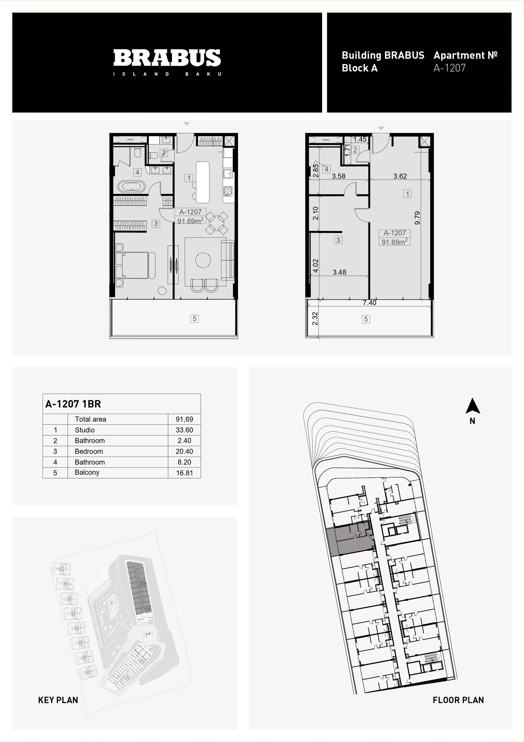 1 yatak odalı daire — Sea Breeze, Bakü, Abşeron — 3/4