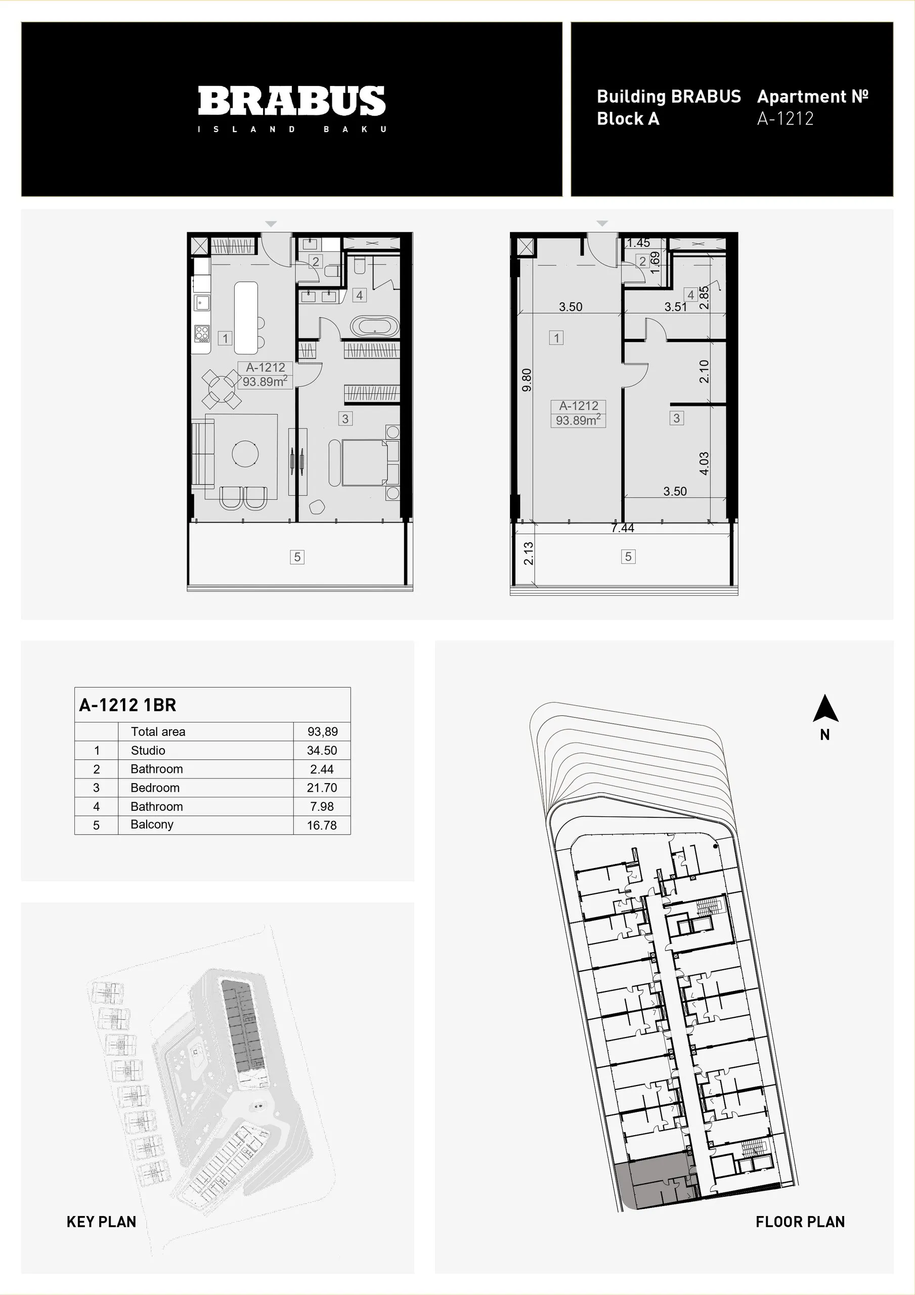 1 yatak odalı daire — Sea Breeze, Bakü, Abşeron — 3/4