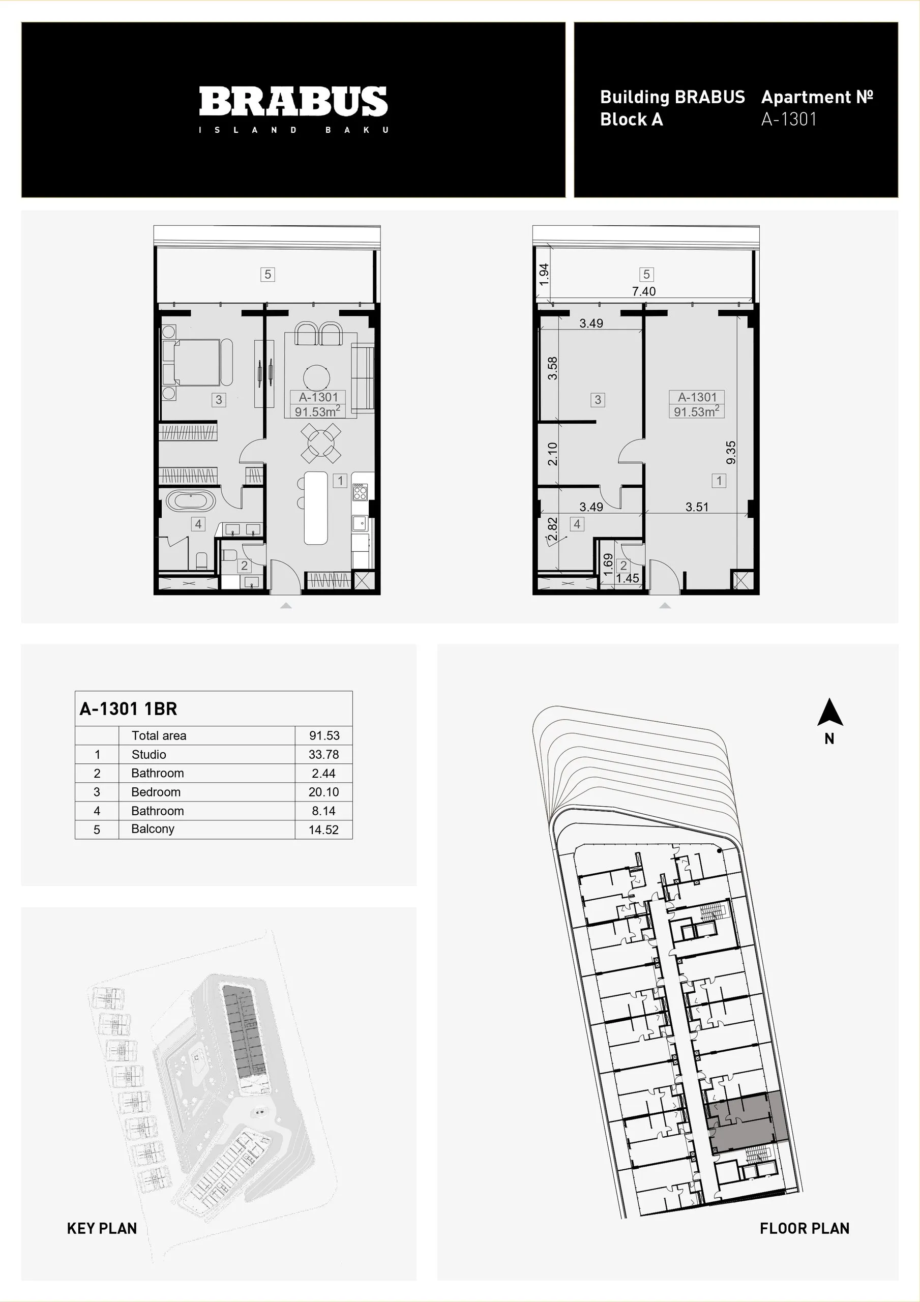 1 yatak odalı daire — Sea Breeze, Bakü, Abşeron — 3/4