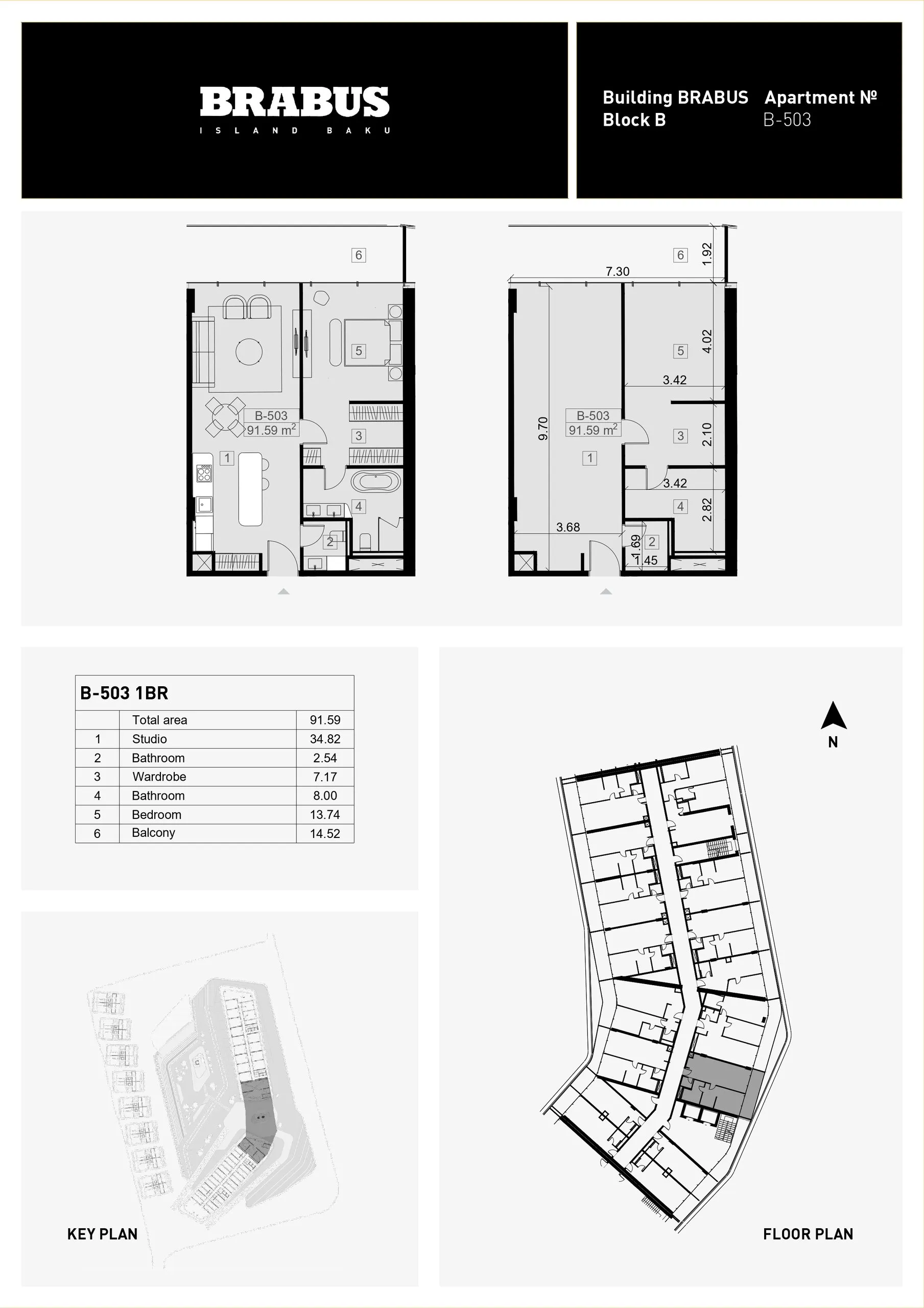 1 yatak odalı daire — Sea Breeze, Bakü, Abşeron — 3/4