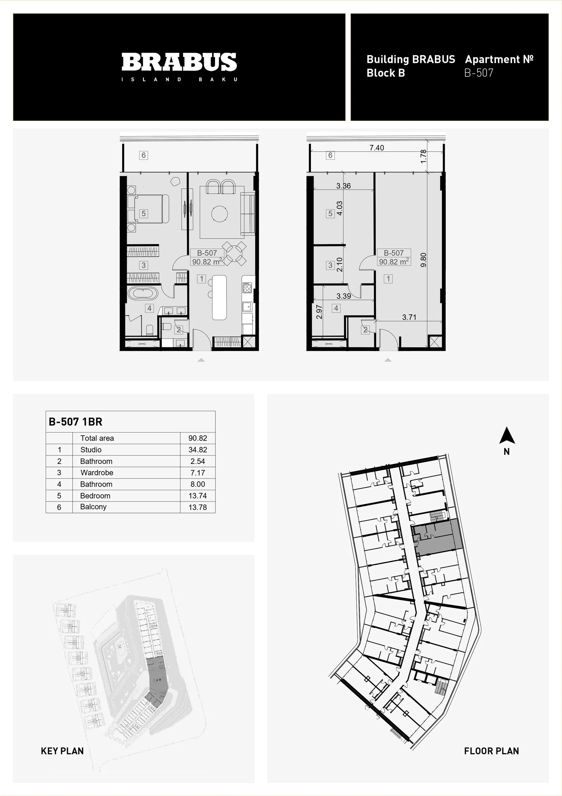 1 yatak odalı daire — Sea Breeze, Bakü, Abşeron — 3/4
