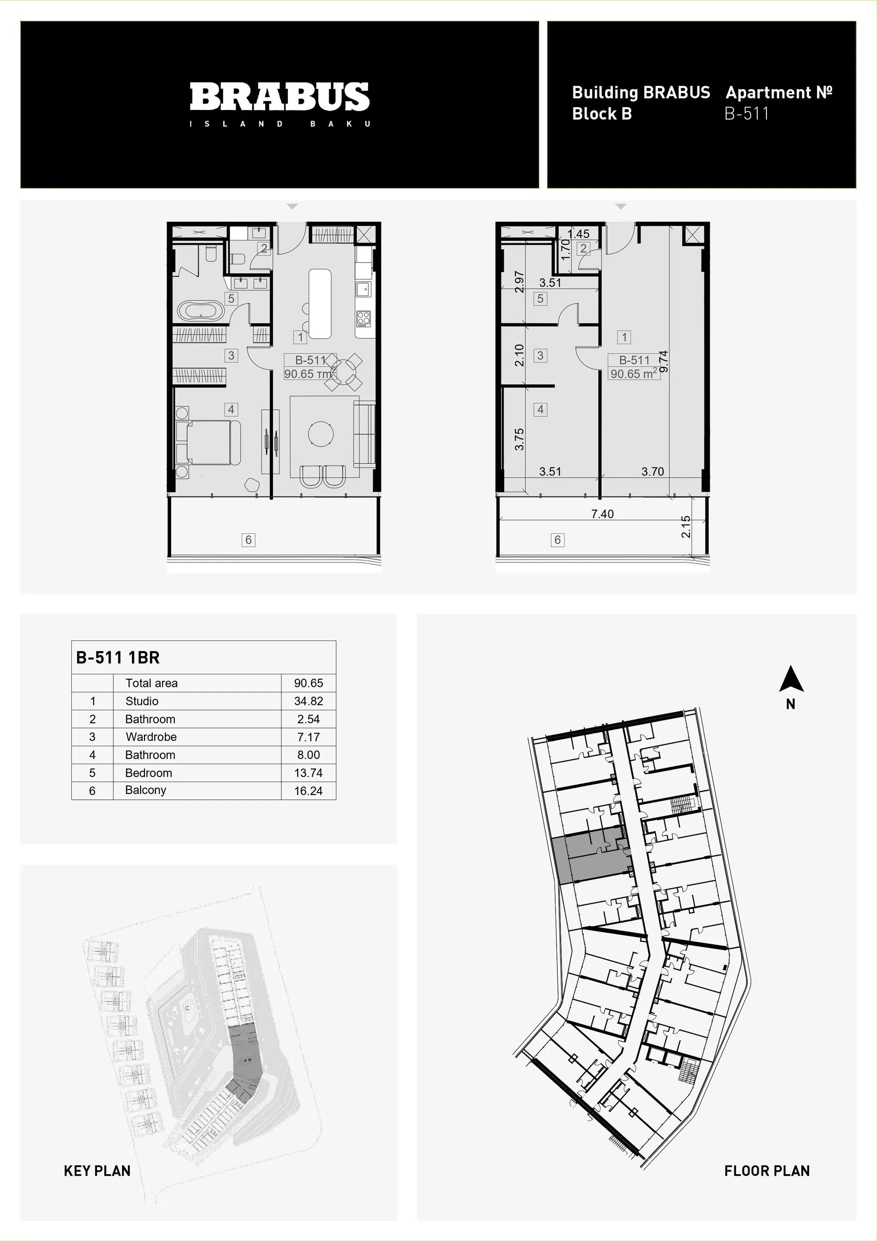 1 yatak odalı daire — Sea Breeze, Bakü, Abşeron — 3/4