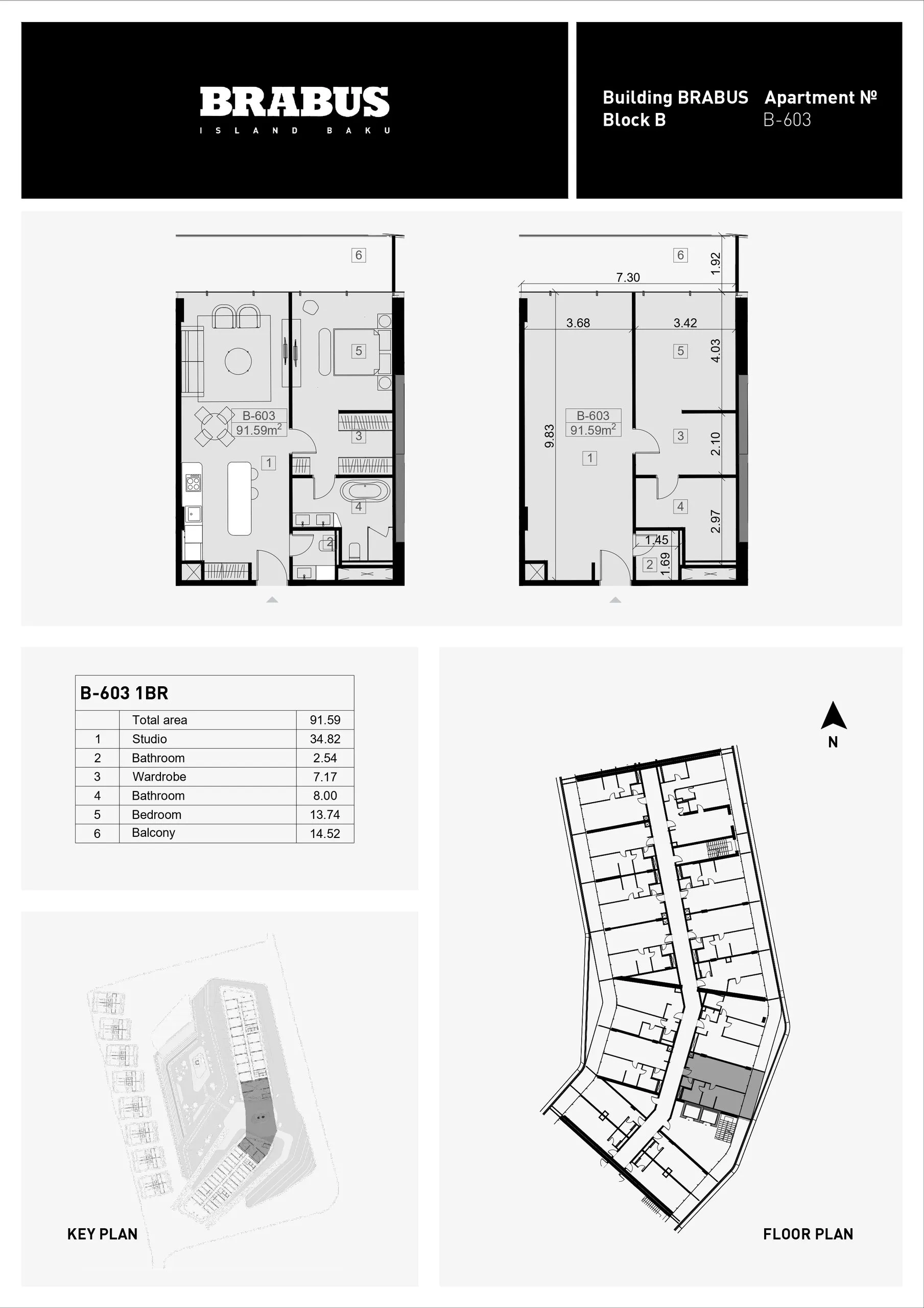 1 yatak odalı daire — Sea Breeze, Bakü, Abşeron — 3/4