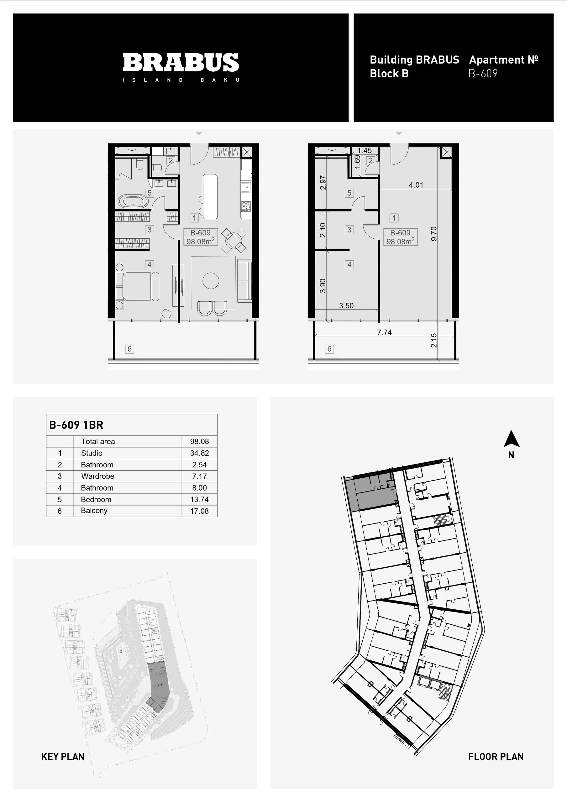 1 yatak odalı daire — Sea Breeze, Bakü, Abşeron — 3/4