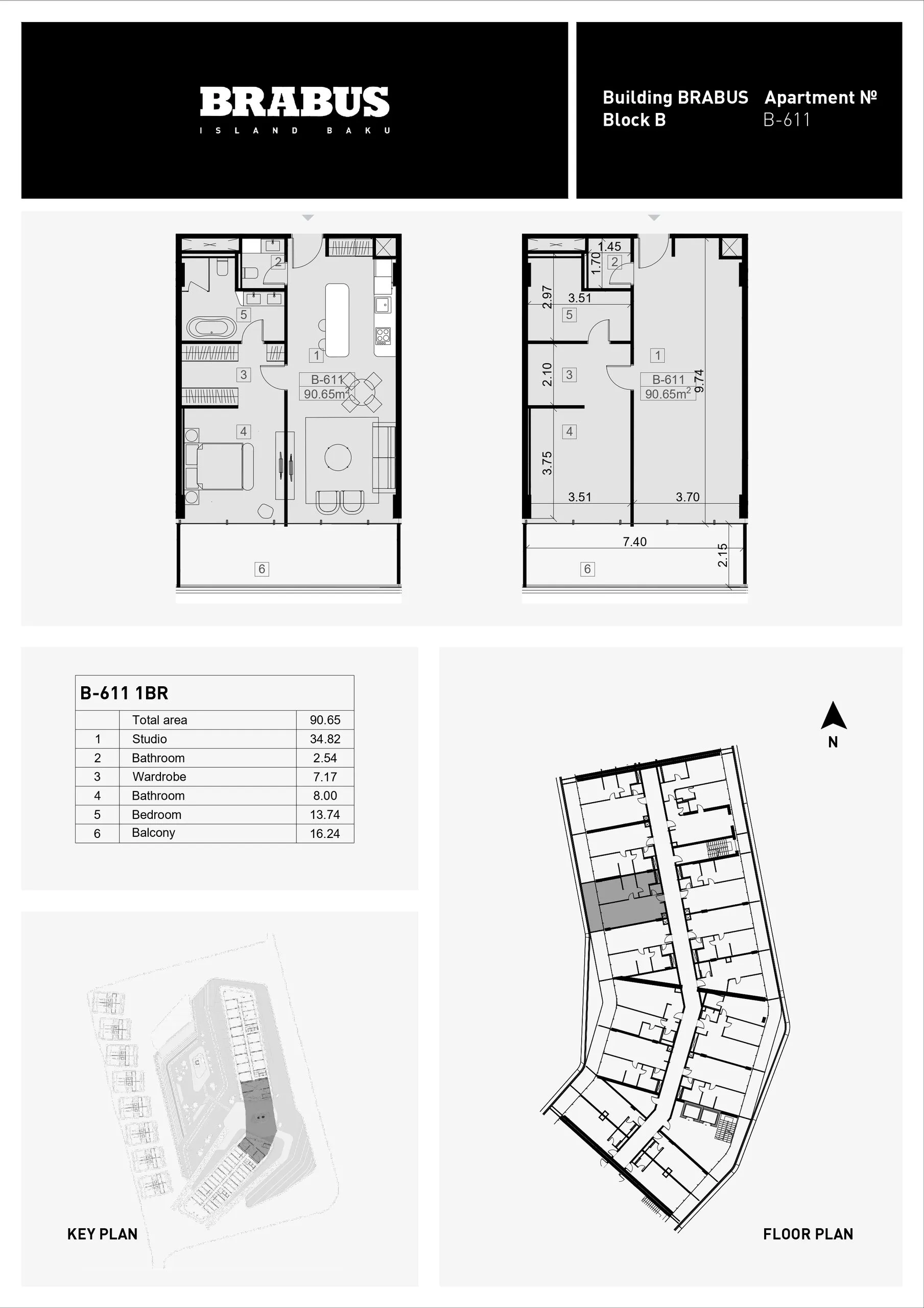 1 yatak odalı daire — Sea Breeze, Bakü, Abşeron — 3/4