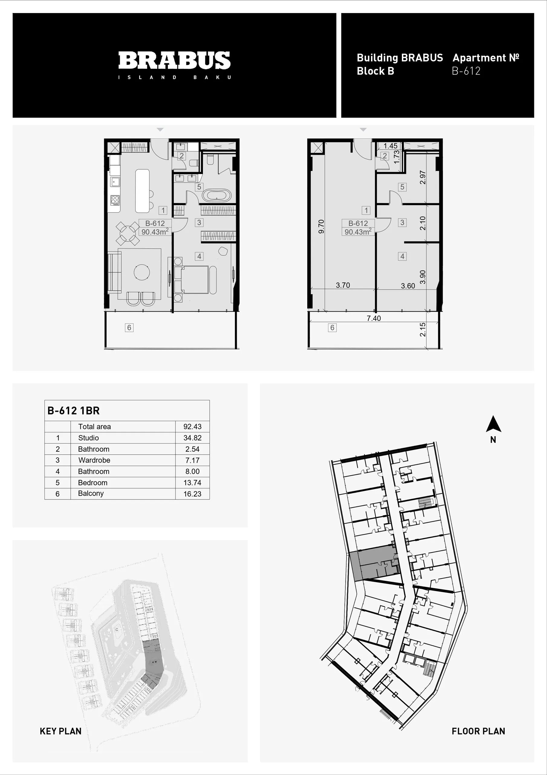 1 yatak odalı daire — Sea Breeze, Bakü, Abşeron — 3/4