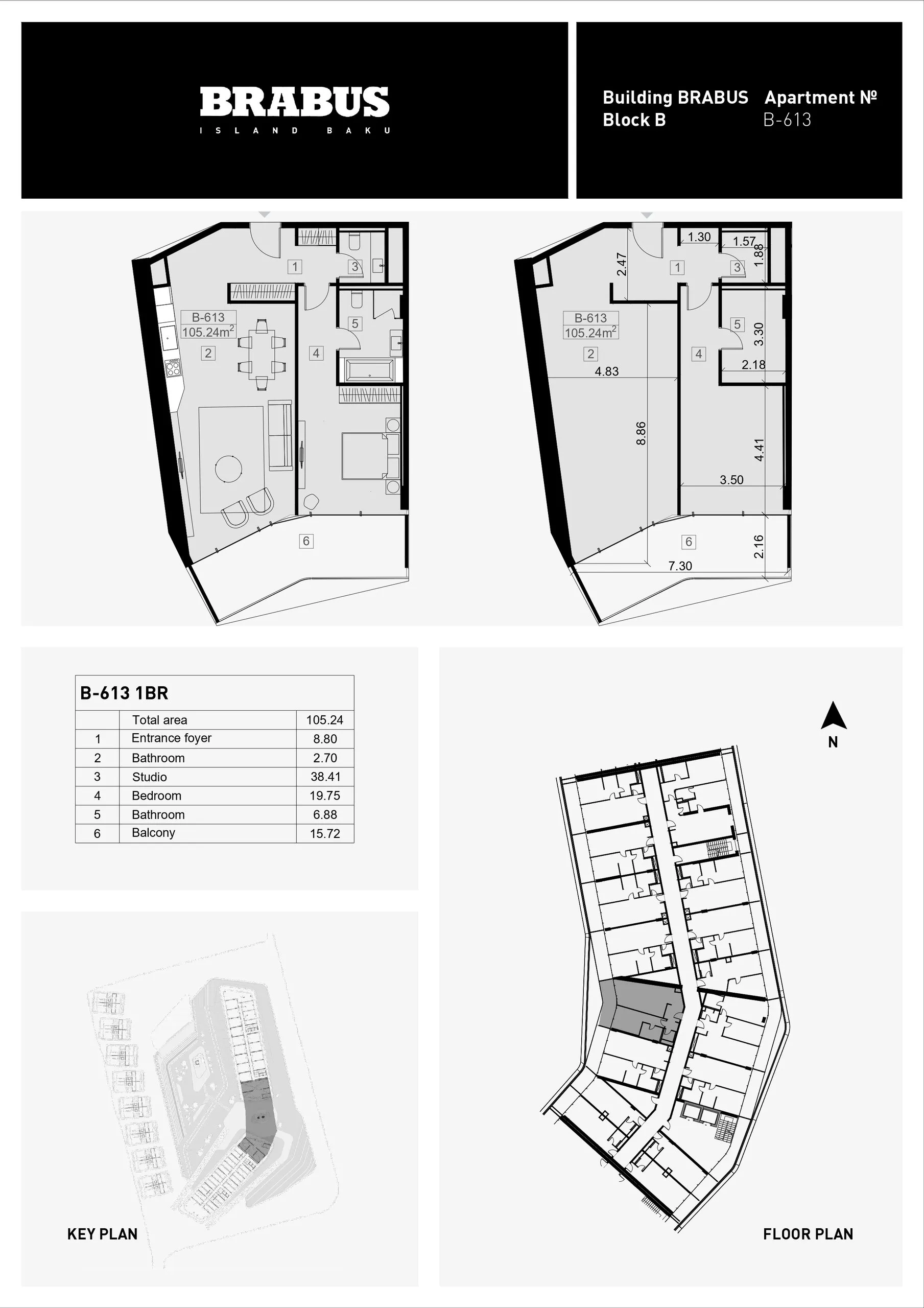 1 yatak odalı daire — Sea Breeze, Bakü, Abşeron — 3/4