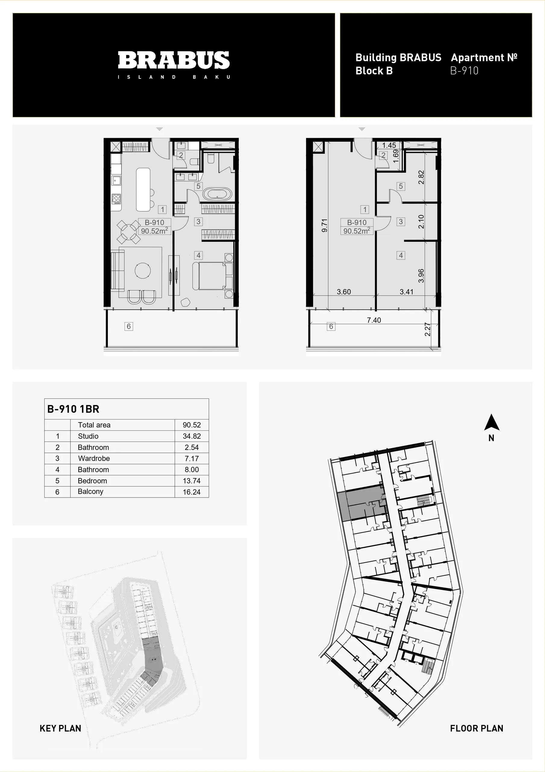 1 yatak odalı daire — Sea Breeze, Bakü, Abşeron — 3/4