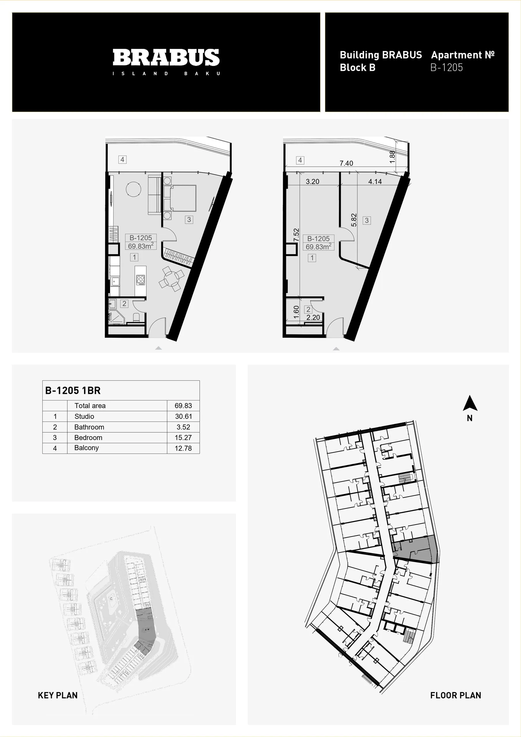1 yatak odalı daire — Sea Breeze, Bakü, Abşeron — 3/4