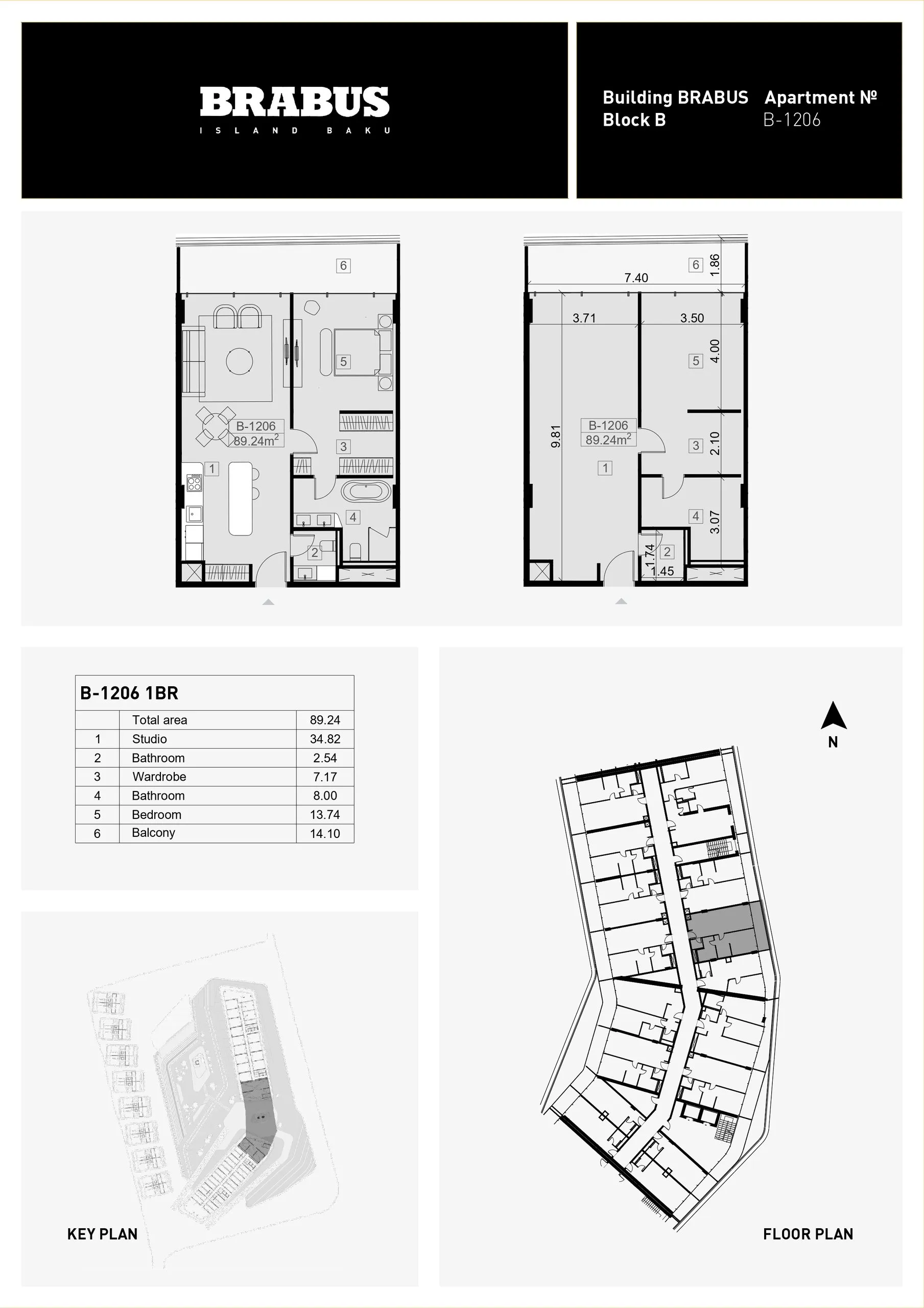 1 yatak odalı daire — Sea Breeze, Bakü, Abşeron — 3/4