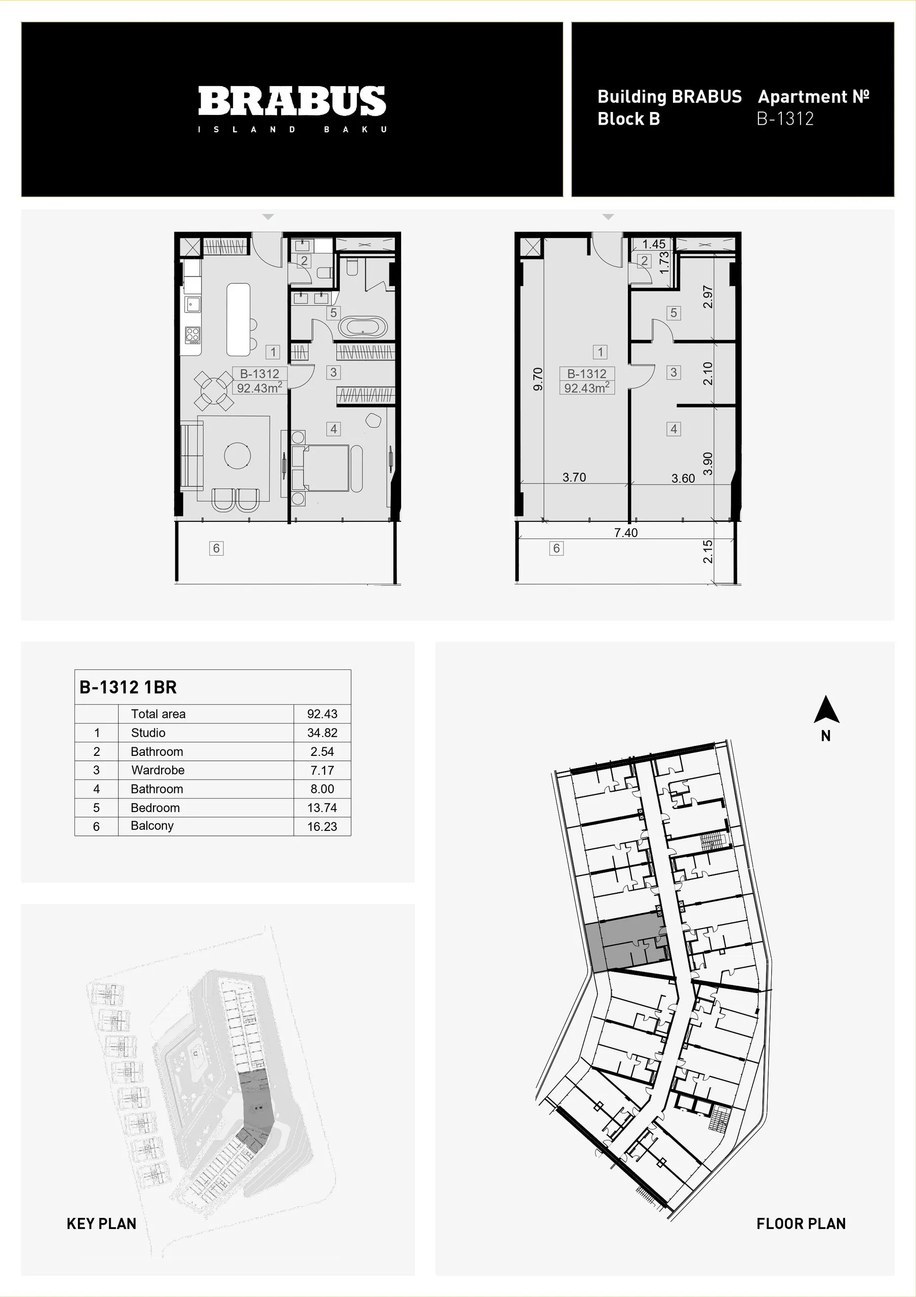 1 yatak odalı daire — Sea Breeze, Bakü, Abşeron — 3/4