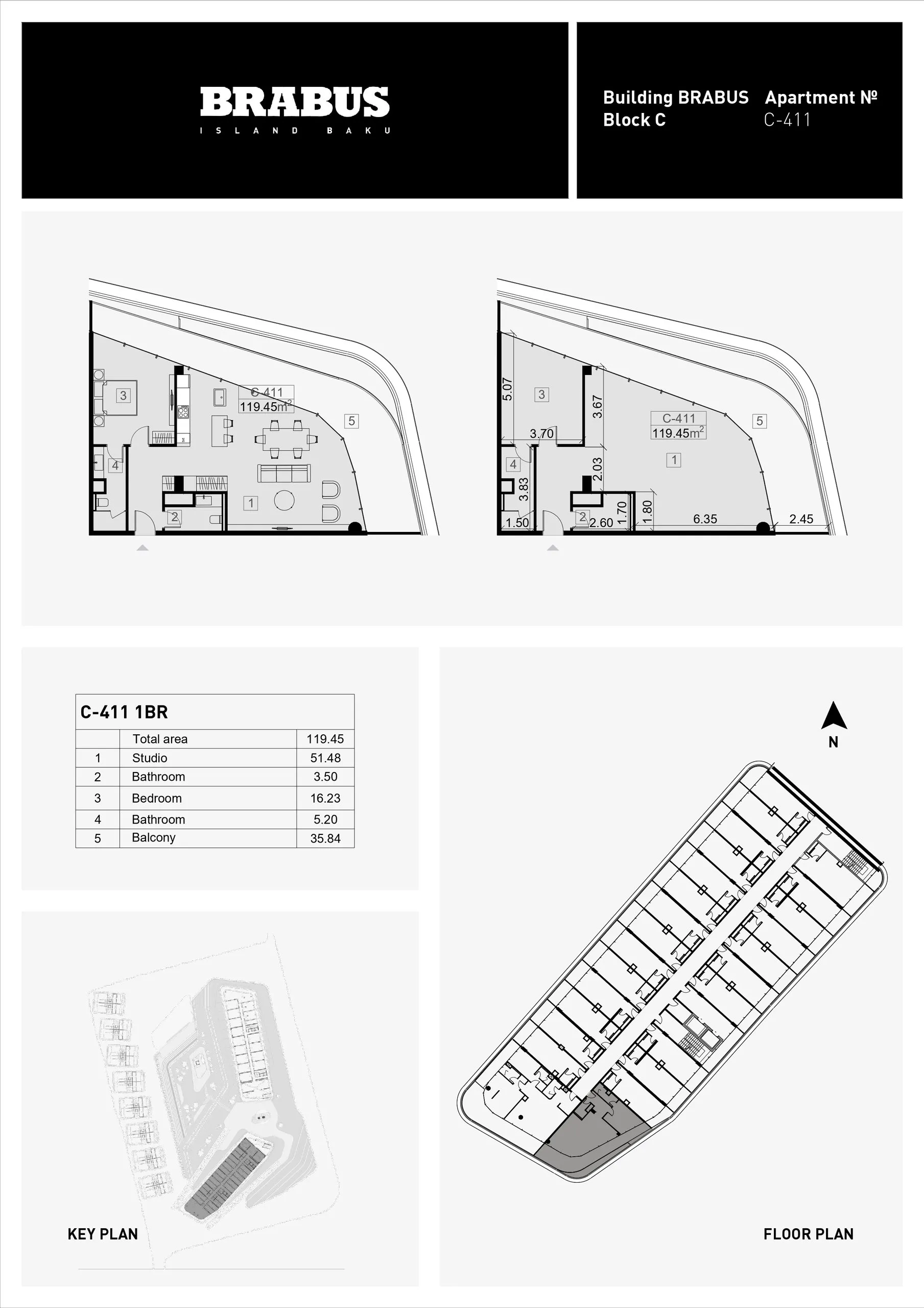 1 yatak odalı daire — Sea Breeze, Bakü, Abşeron — 3/4
