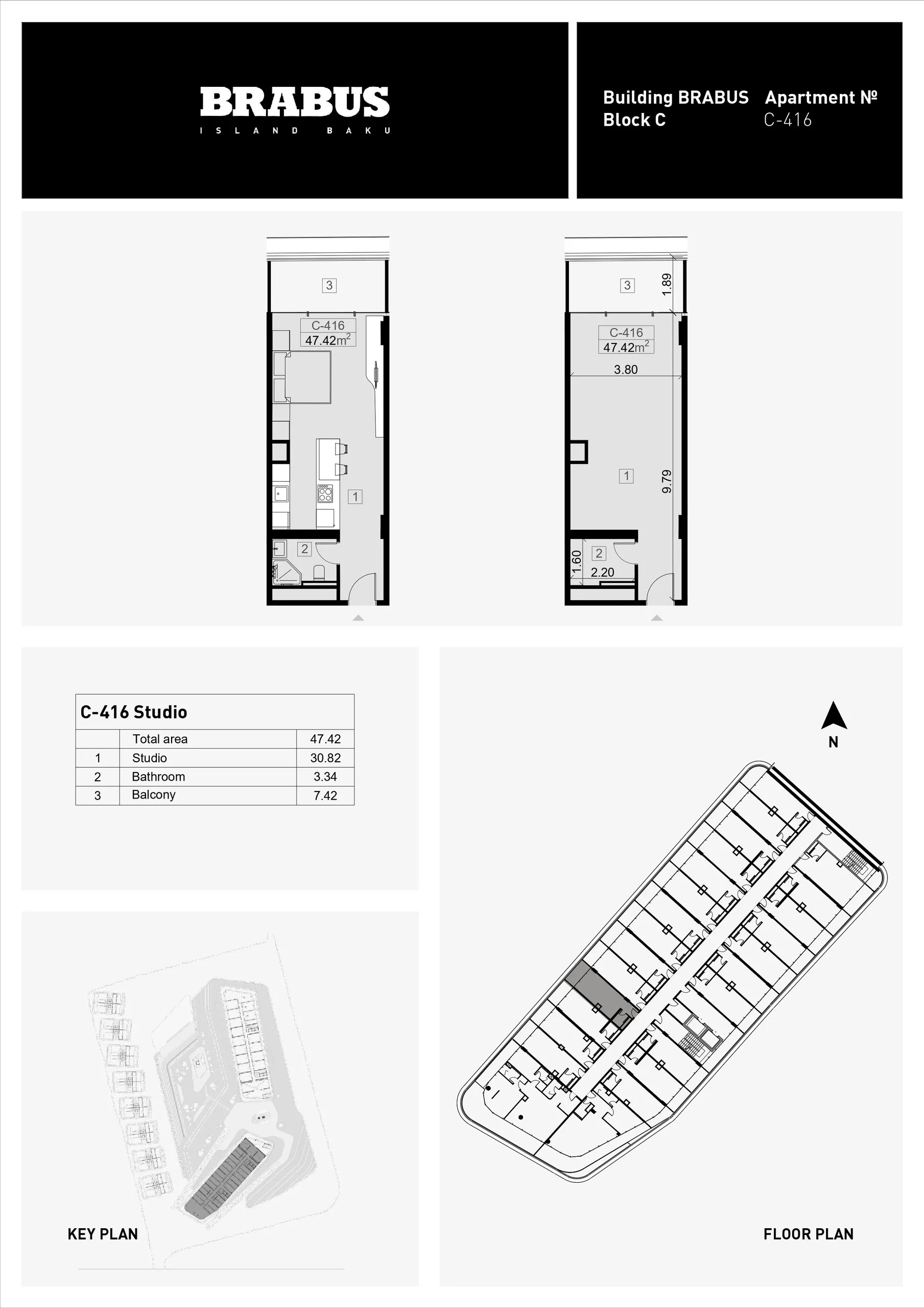 Stüdyo daire — Sea Breeze, Bakü, Abşeron — 3/4