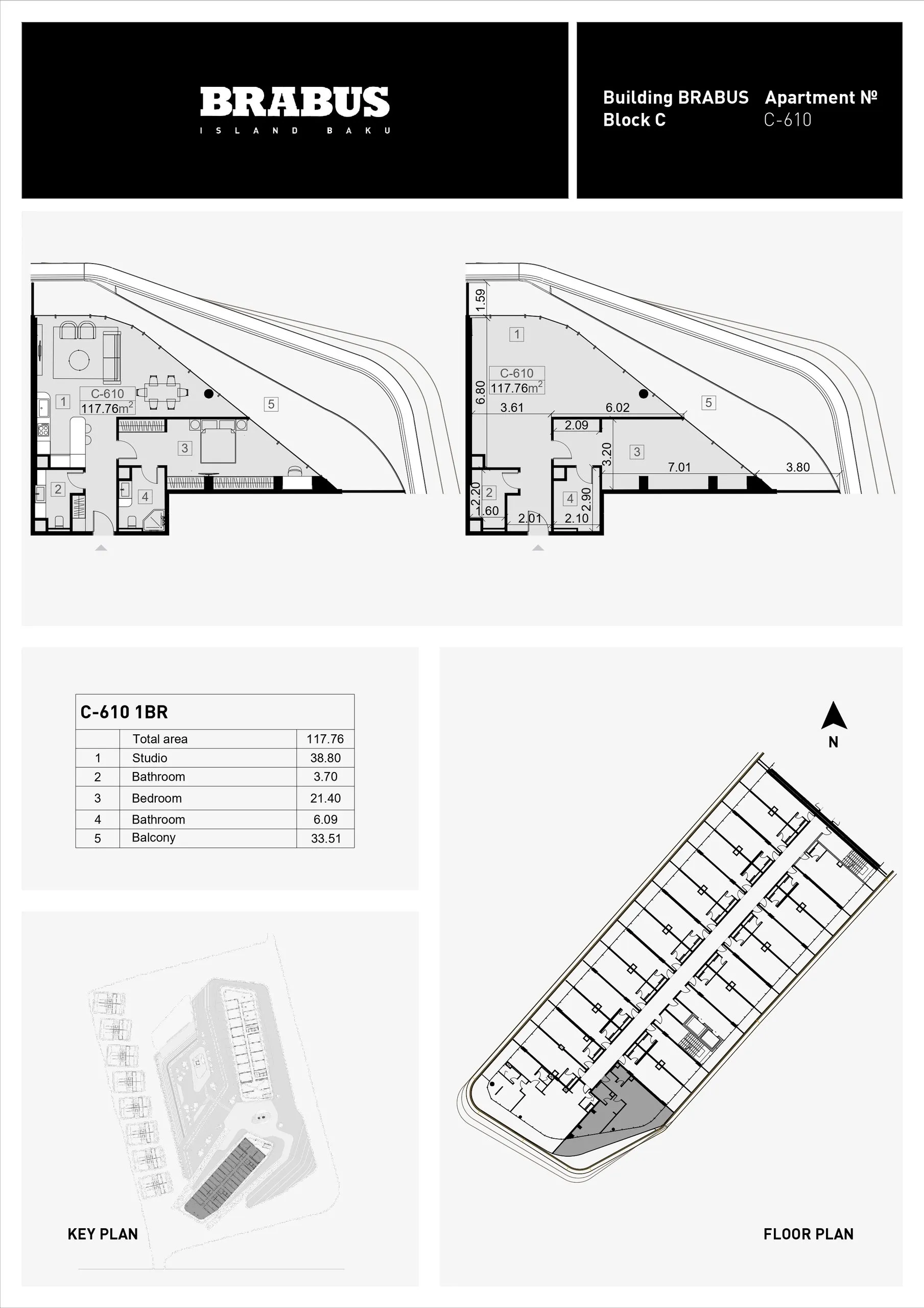 1 yatak odalı daire — Sea Breeze, Bakü, Abşeron — 3/4