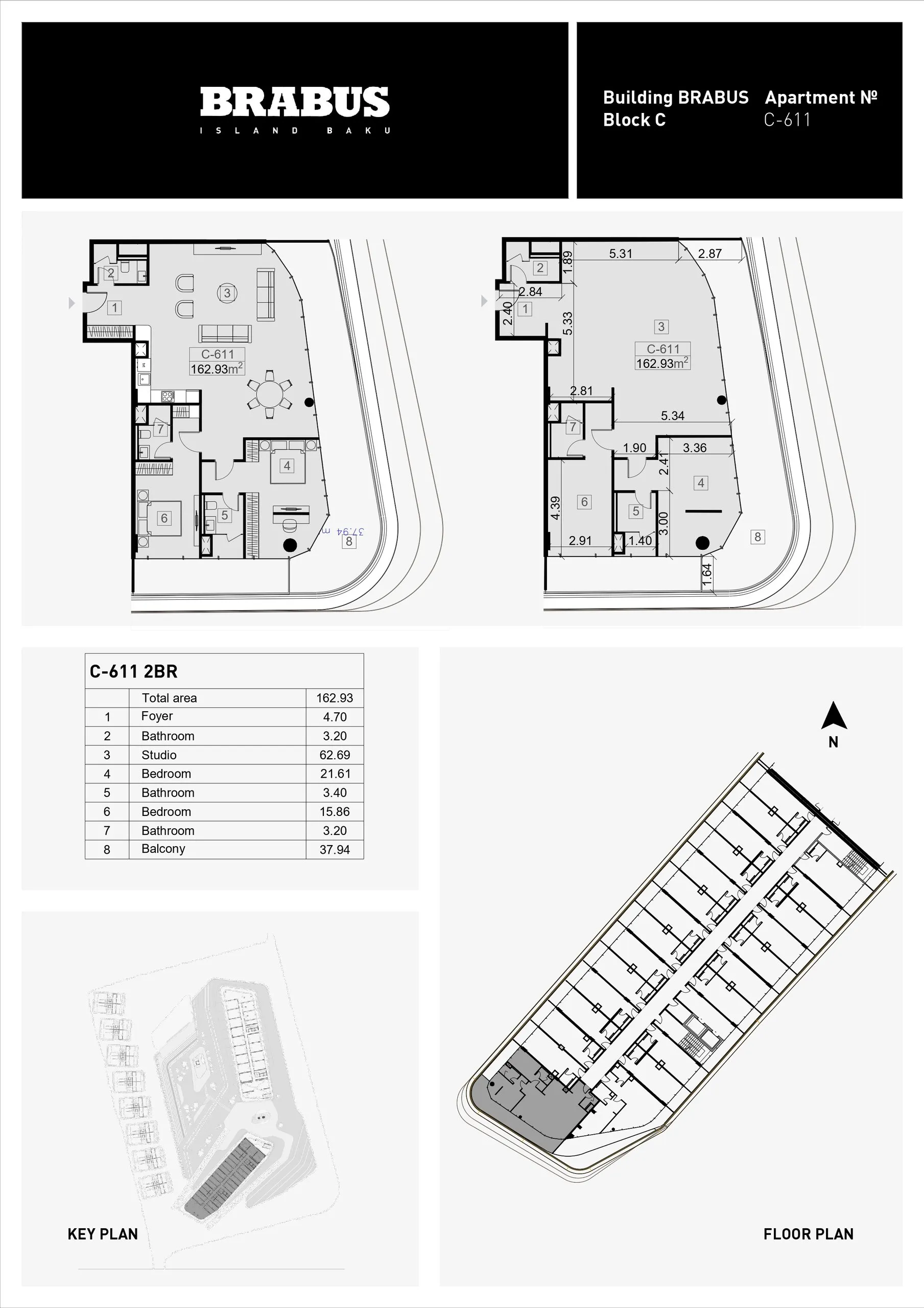 2 yatak odalı daire — Sea Breeze, Bakü, Abşeron — 3/4