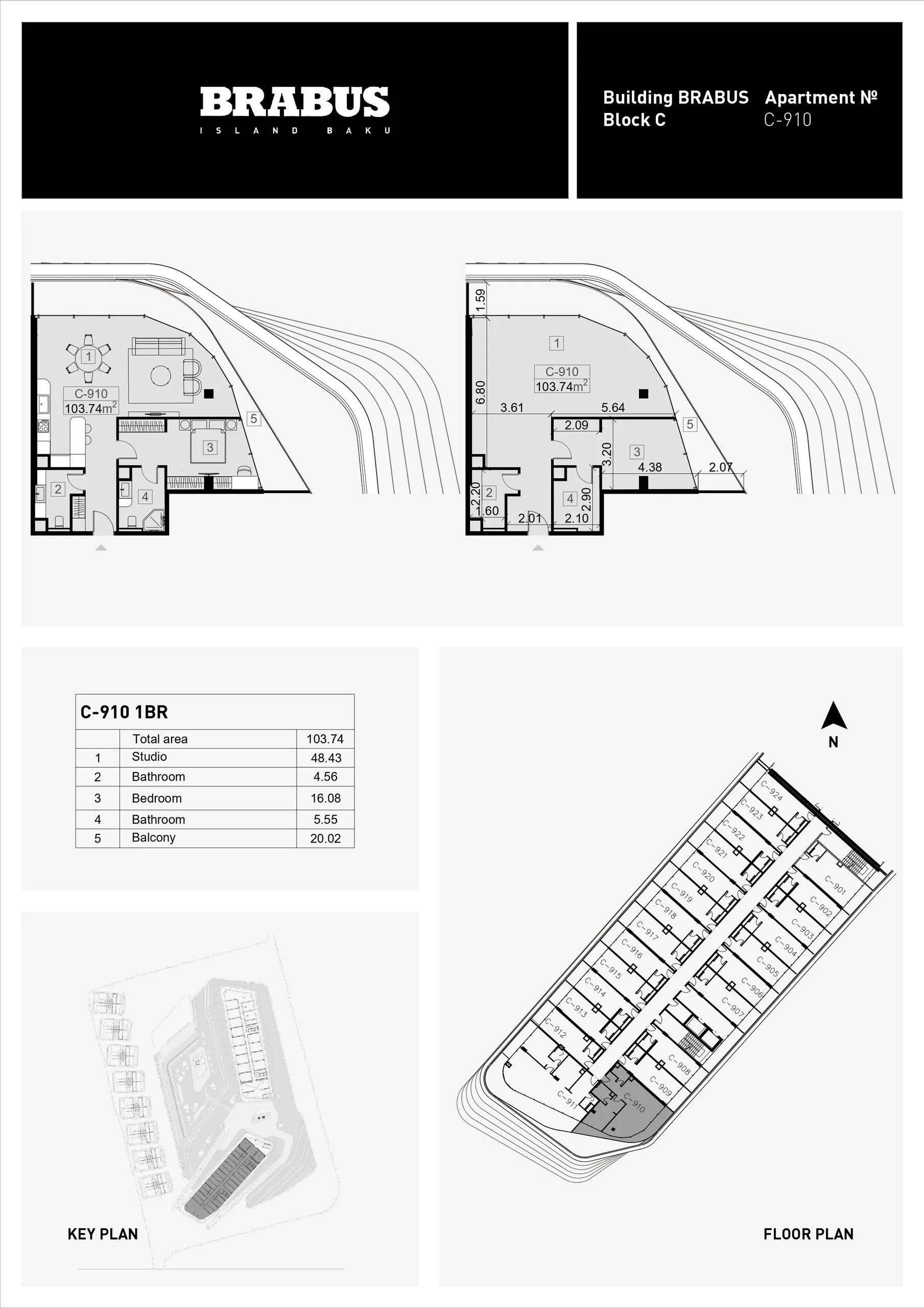 1 yatak odalı daire — Sea Breeze, Bakü, Abşeron — 3/4