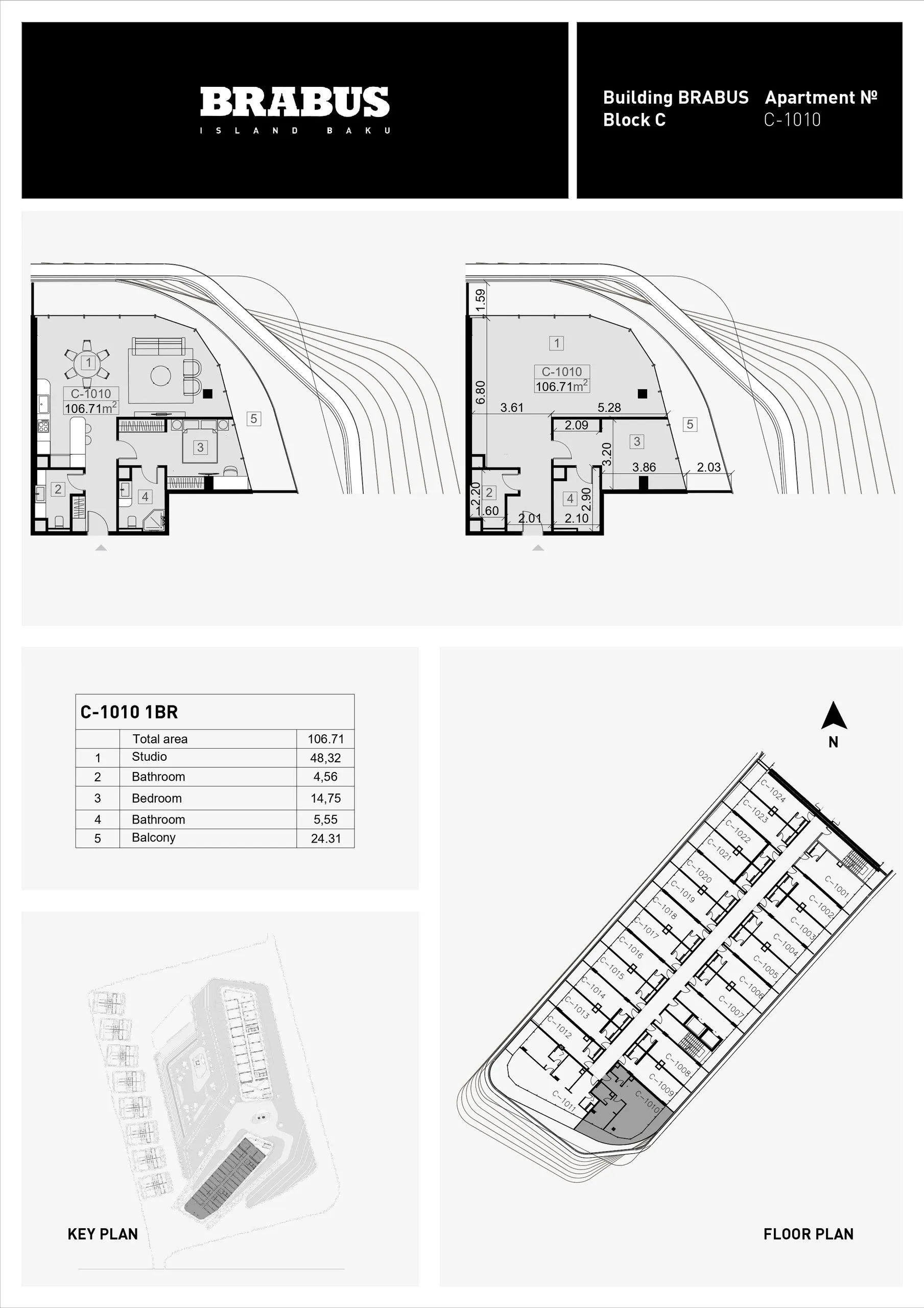1 yatak odalı daire — Sea Breeze, Bakü, Abşeron — 3/4