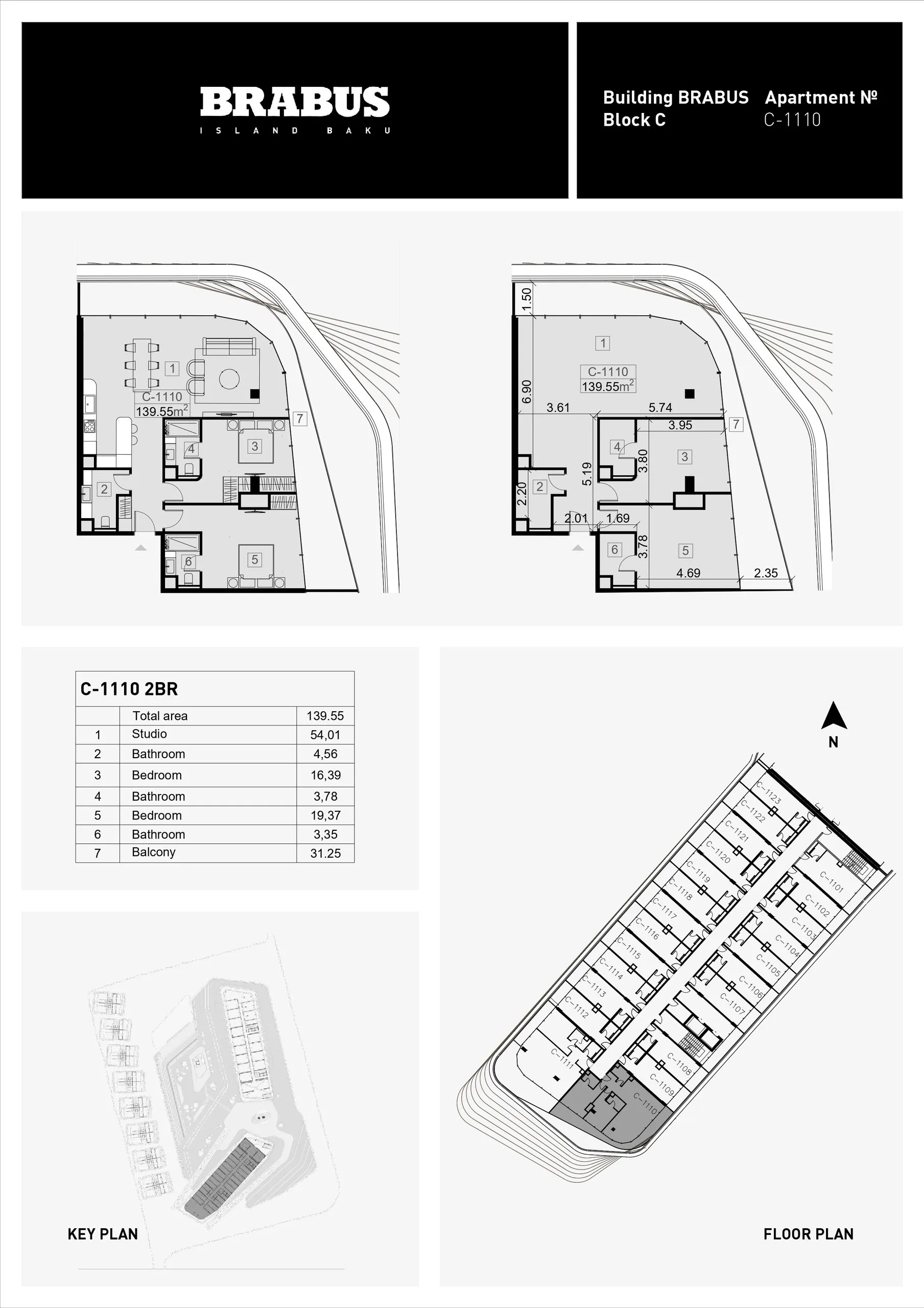 2 yatak odalı daire — Sea Breeze, Bakü, Abşeron — 3/4