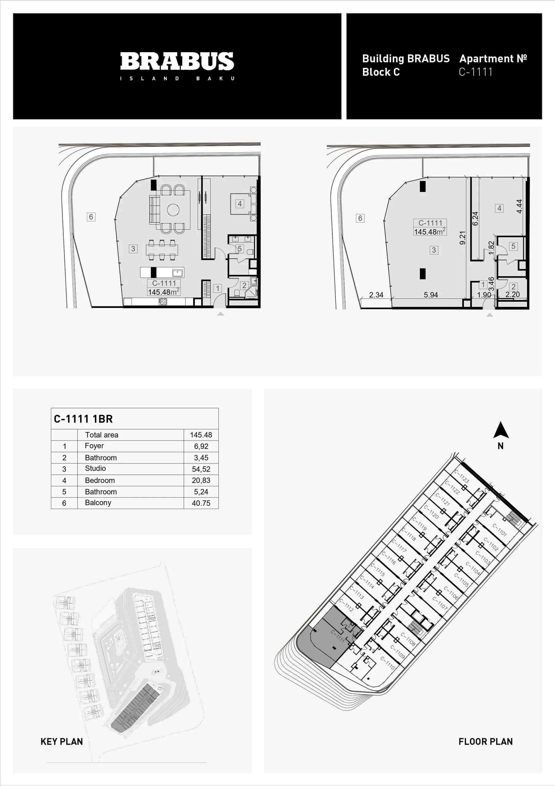 1 yatak odalı daire — Sea Breeze, Bakü, Abşeron — 3/4