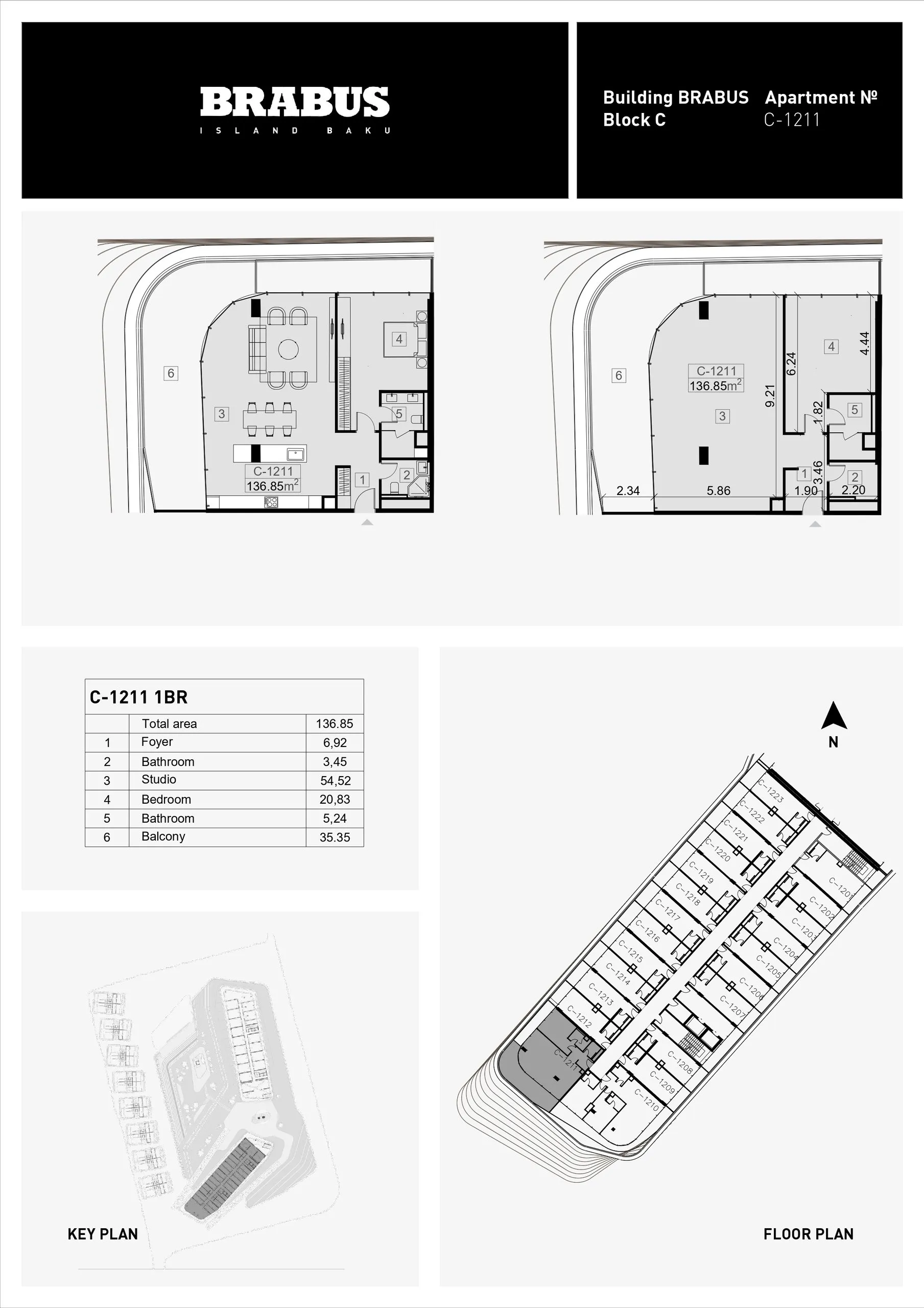 1 yatak odalı daire — Sea Breeze, Bakü, Abşeron — 3/4