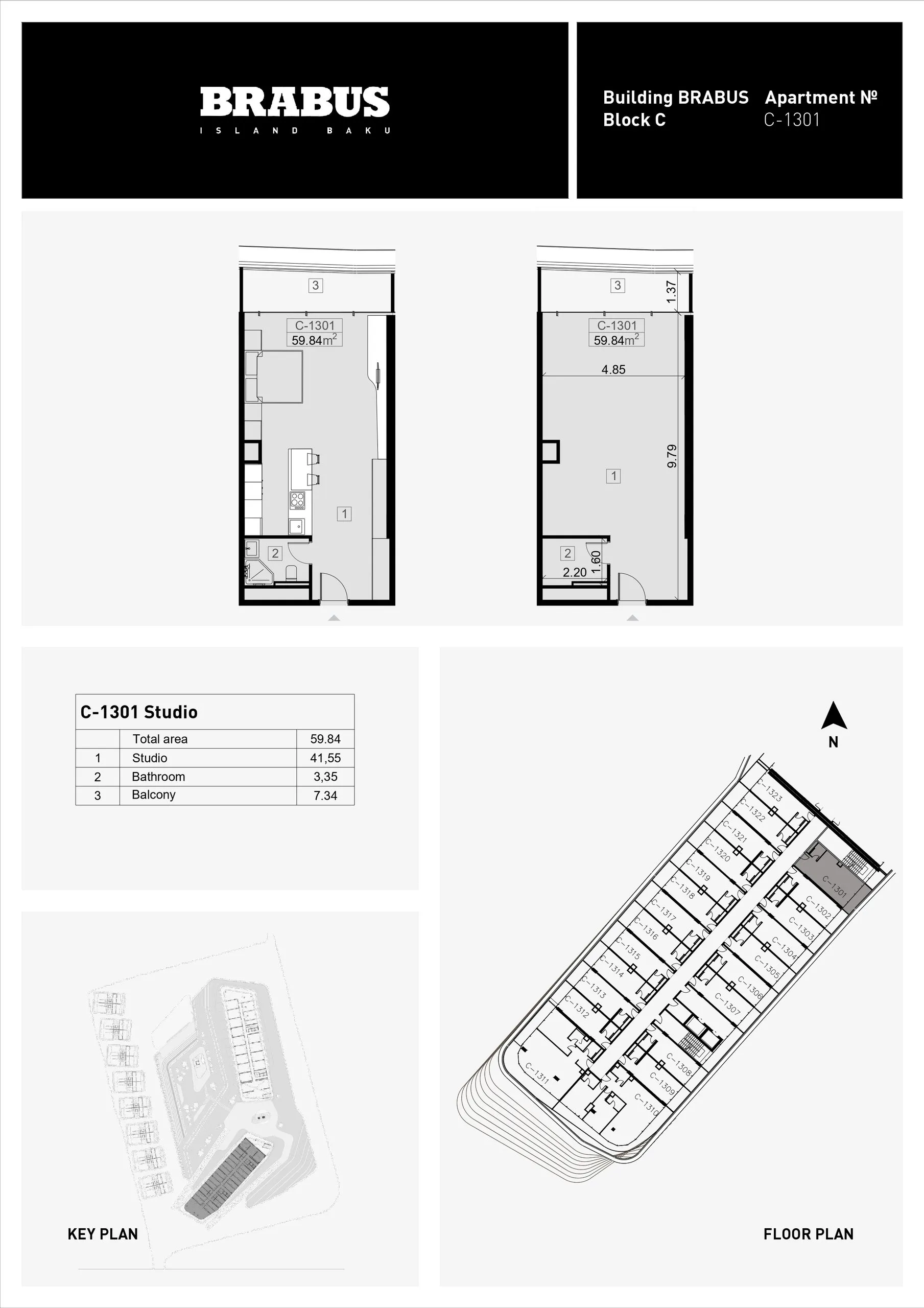 Stüdyo daire — Sea Breeze, Bakü, Abşeron — 3/4