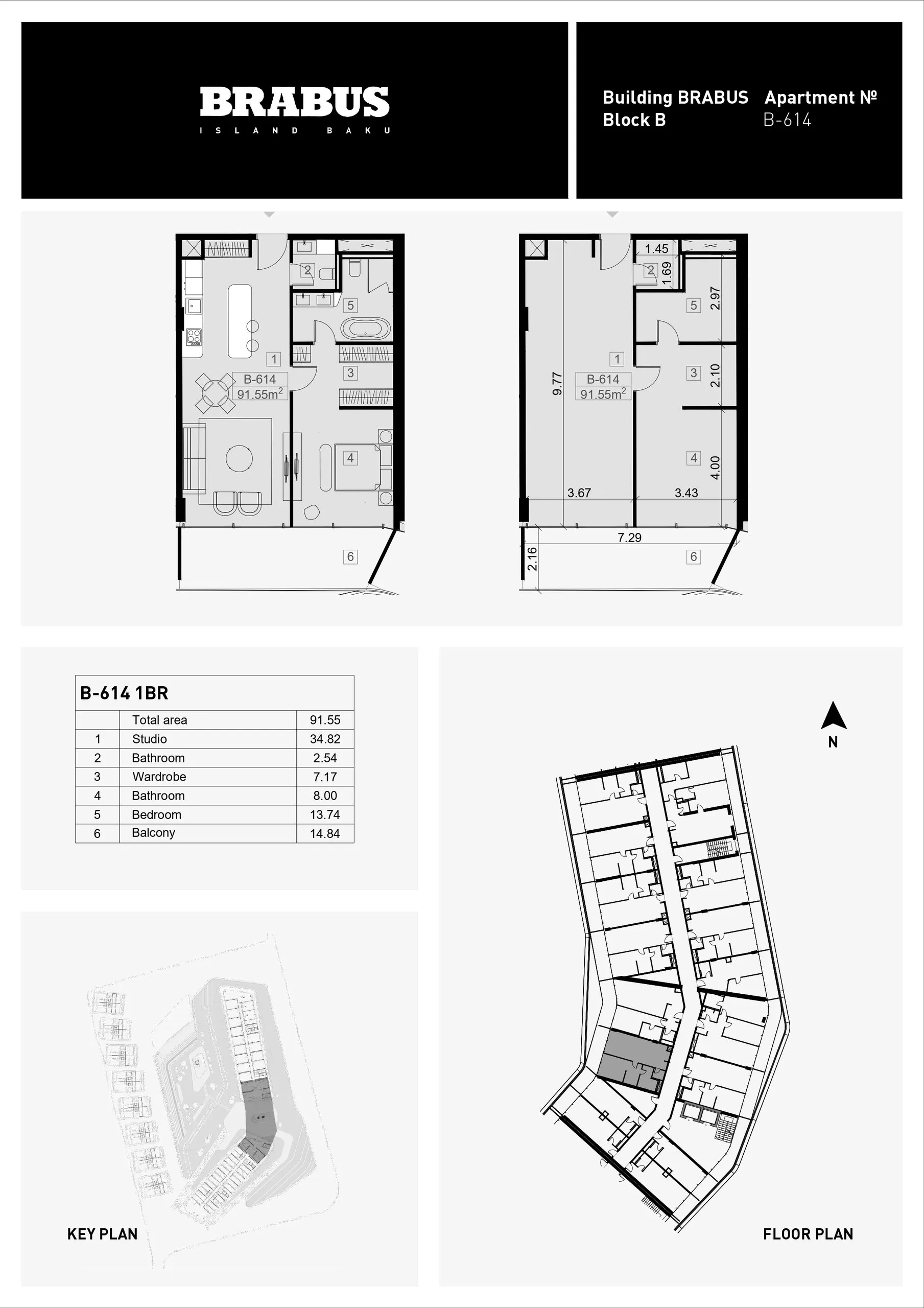 1 yatak odalı daire — Sea Breeze, Bakü, Abşeron — 3/4