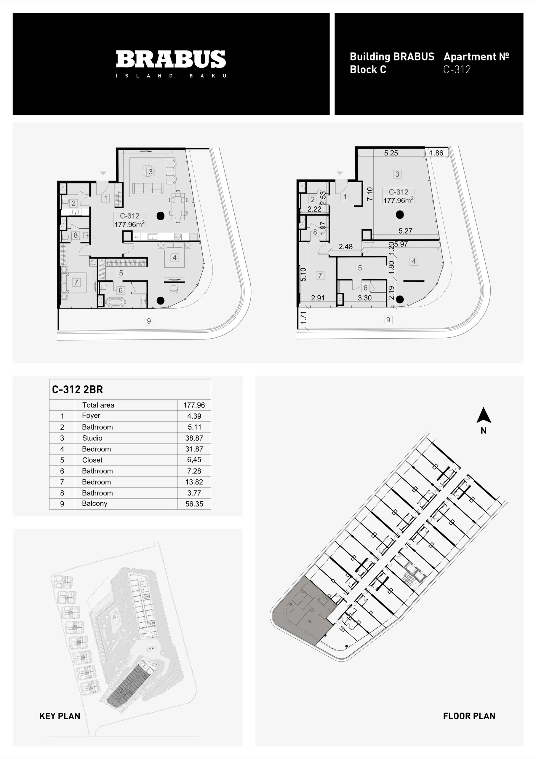 2 yatak odalı daire — Sea Breeze, Bakü, Abşeron — 3/4