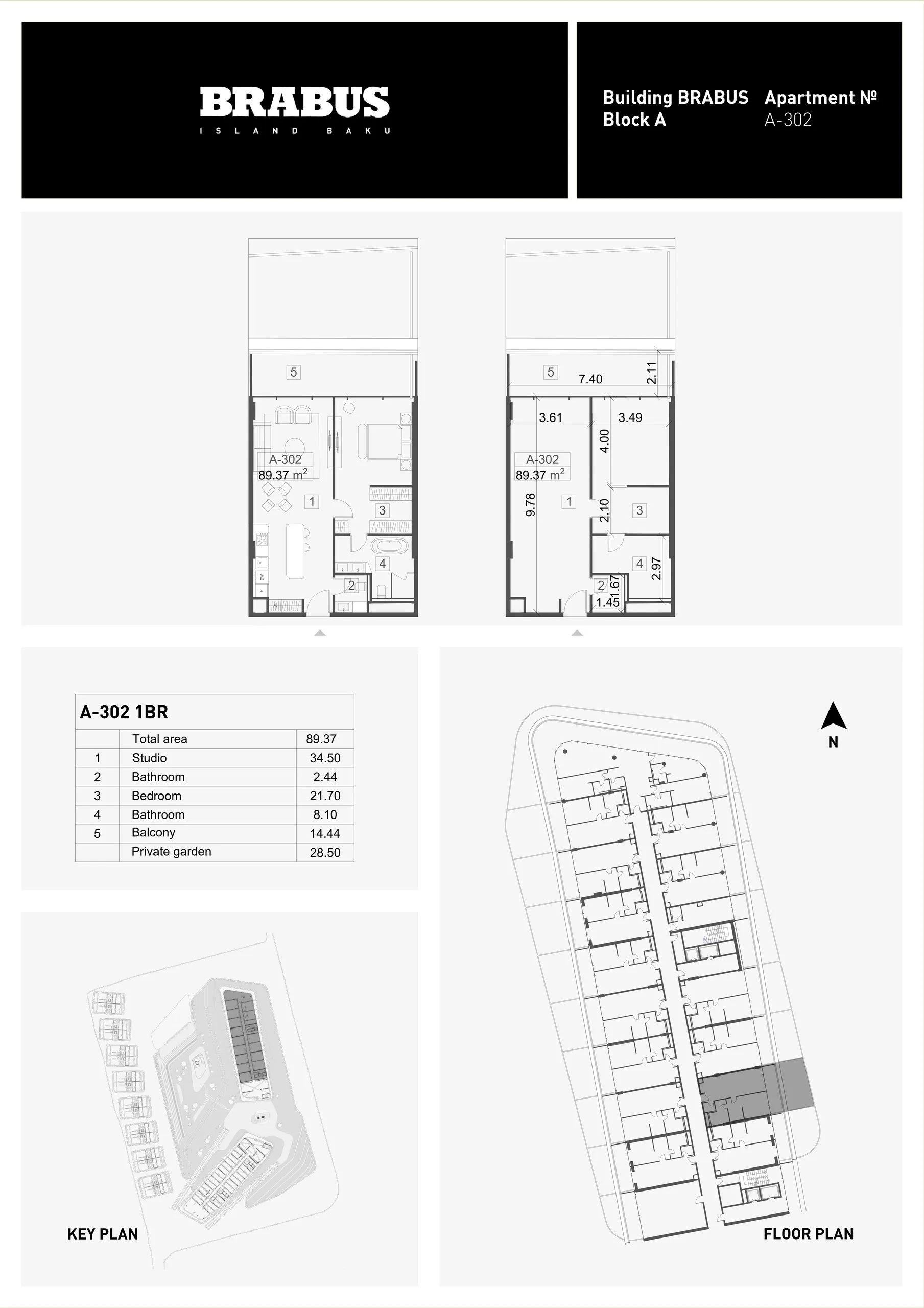 1 yatak odalı daire — Sea Breeze, Bakü, Abşeron — 3/4